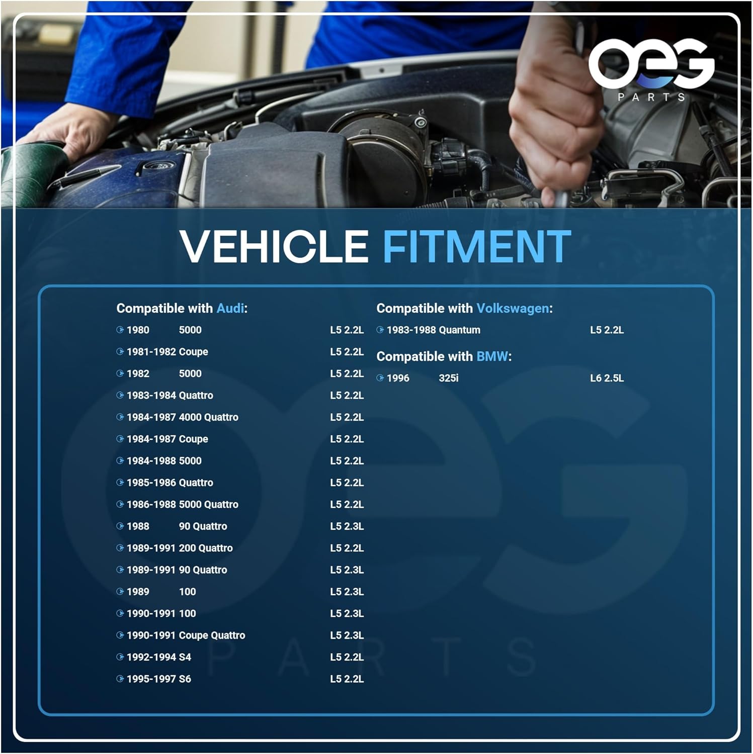 OEG Parts New Starter Compatible with Audi 100 Quattro 2.3L, 200 Quattro 2.2L 1989-1991, 5000 Quattro 2.3L 1987-88, Compatible with Volkswagen Quantum 2.2L 1983-1988 035911023KX 23300V4361 S114-501A