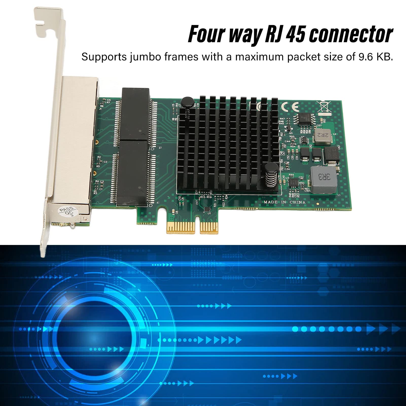 Cocoarm Carte Réseau Ethernet, 4 Ports BCM5719 PCIe