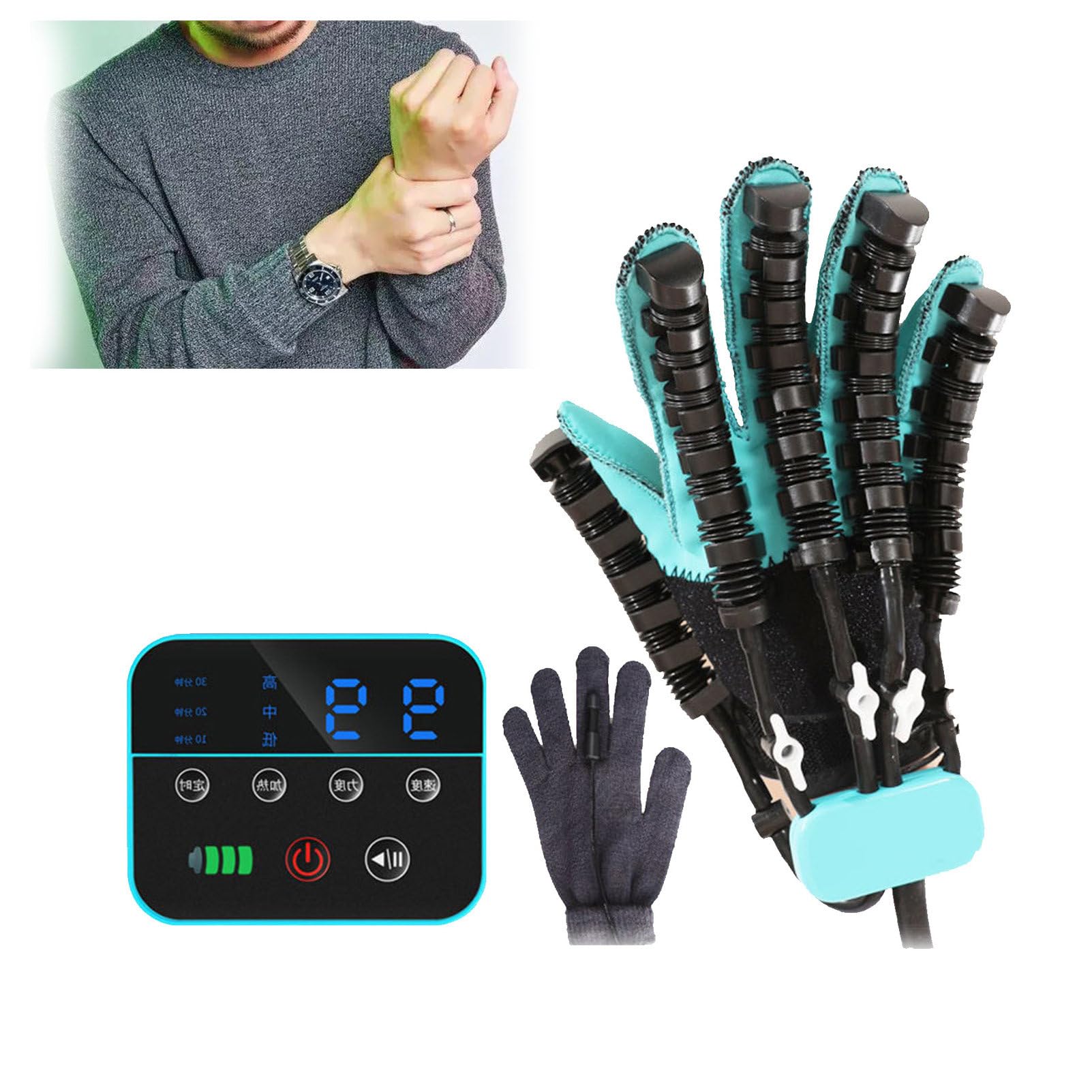SXSLTSA Hand Function Rehabilitation Robot Gloves Hemiplegia Cerebral Infarction Medical Training Physiotherapy Gloves Finger Exerciser,Splitfinger-right-M