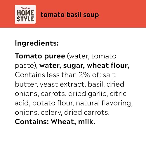 Miniatura 3 de Campbell's Homestyle Cosecha de sopa de tomate con albahaca, lata de 16.3 onzas