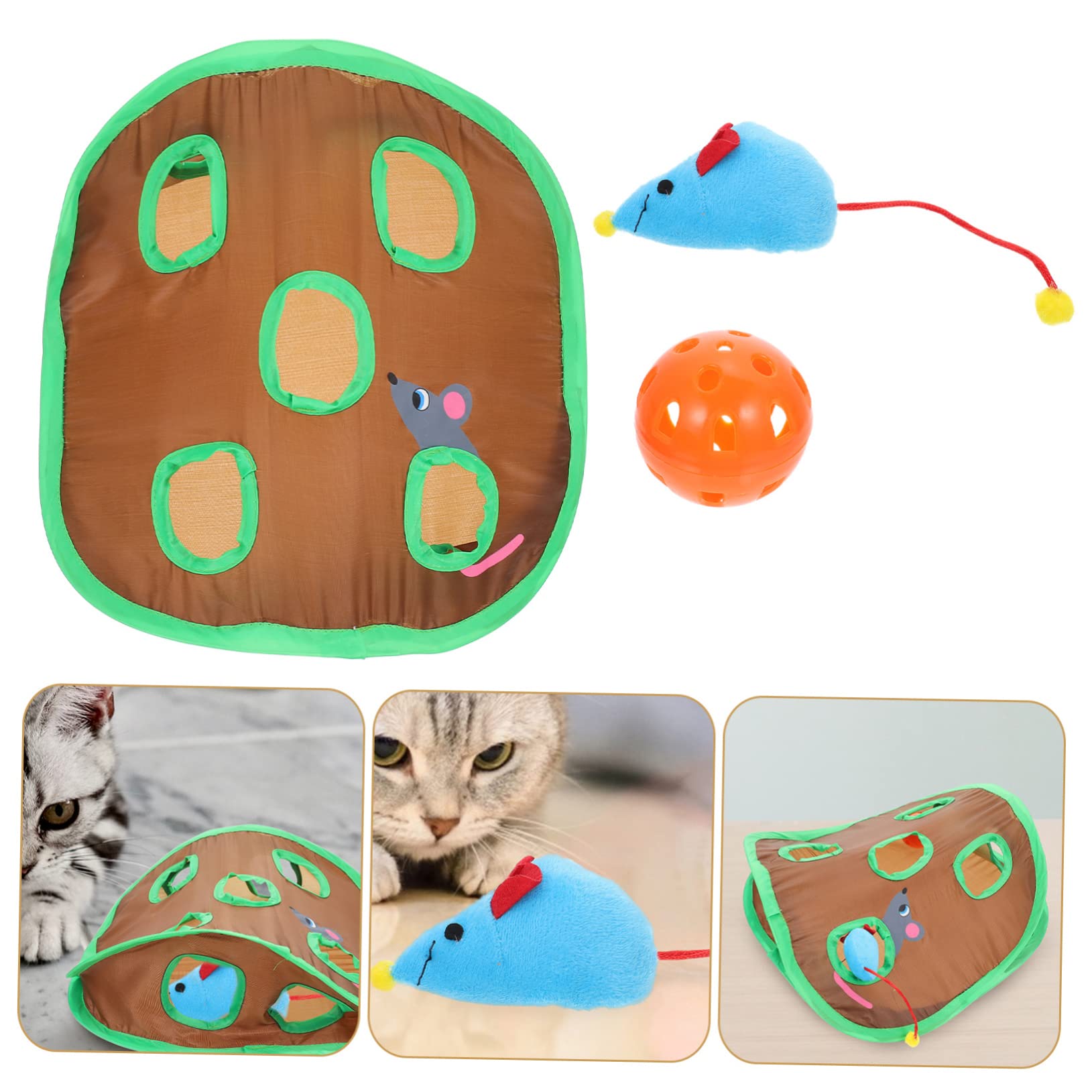 DOITOOL 4juegos Túnel Interactivo para Gatos Diseño De Nueve Agujeros Juguete De Exploración para Estimulación y Ejercicio Diario De Mascotas