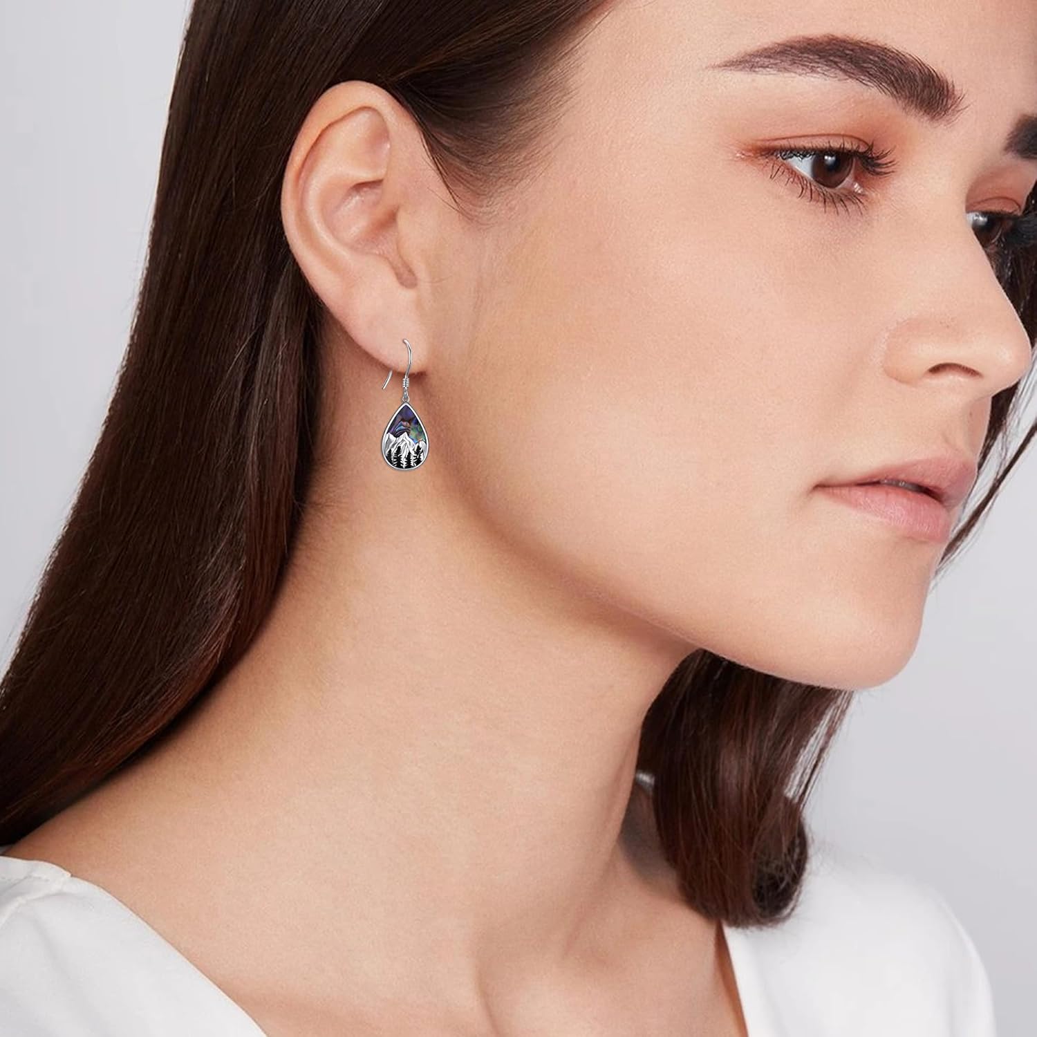 URONE Mountain Earrings 925 Sterling Silver Mountain Dangle Drop Earrings Mountain Nature Jewelry Gift for Women