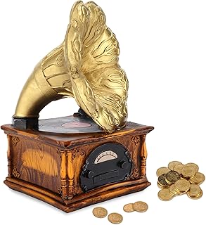 Modelo de gramofone, caixa de música em forma de fonógrafo em miniatura, joalheiro, trompete dourado, chifre, artesanato criativo, decoração de presente, ornamentos