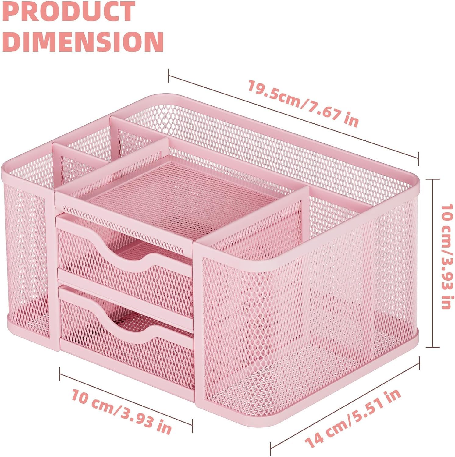 Sottoscrivania Porta Computer Con Portapenne - Organizer In Acciaio A Clip, Montaggio Senza Trapano, Bianco