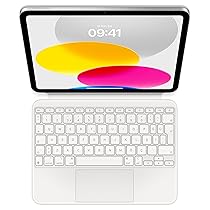 Apple Magic Keyboard Folio: tastiera e custodia per iPad (A16) e iPad (10ª generazione), design in due pezzi con tastiera staccabile e custodia che si aggancia magneticamente, Turco Q – Bianca