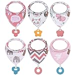 vuminbox Baby Bandana Drool Bibs 6-Pack and Teething Toys 6-Pack Made with 100% Organic Cotton, Absorbent and Soft Unisex (Multicolor)
