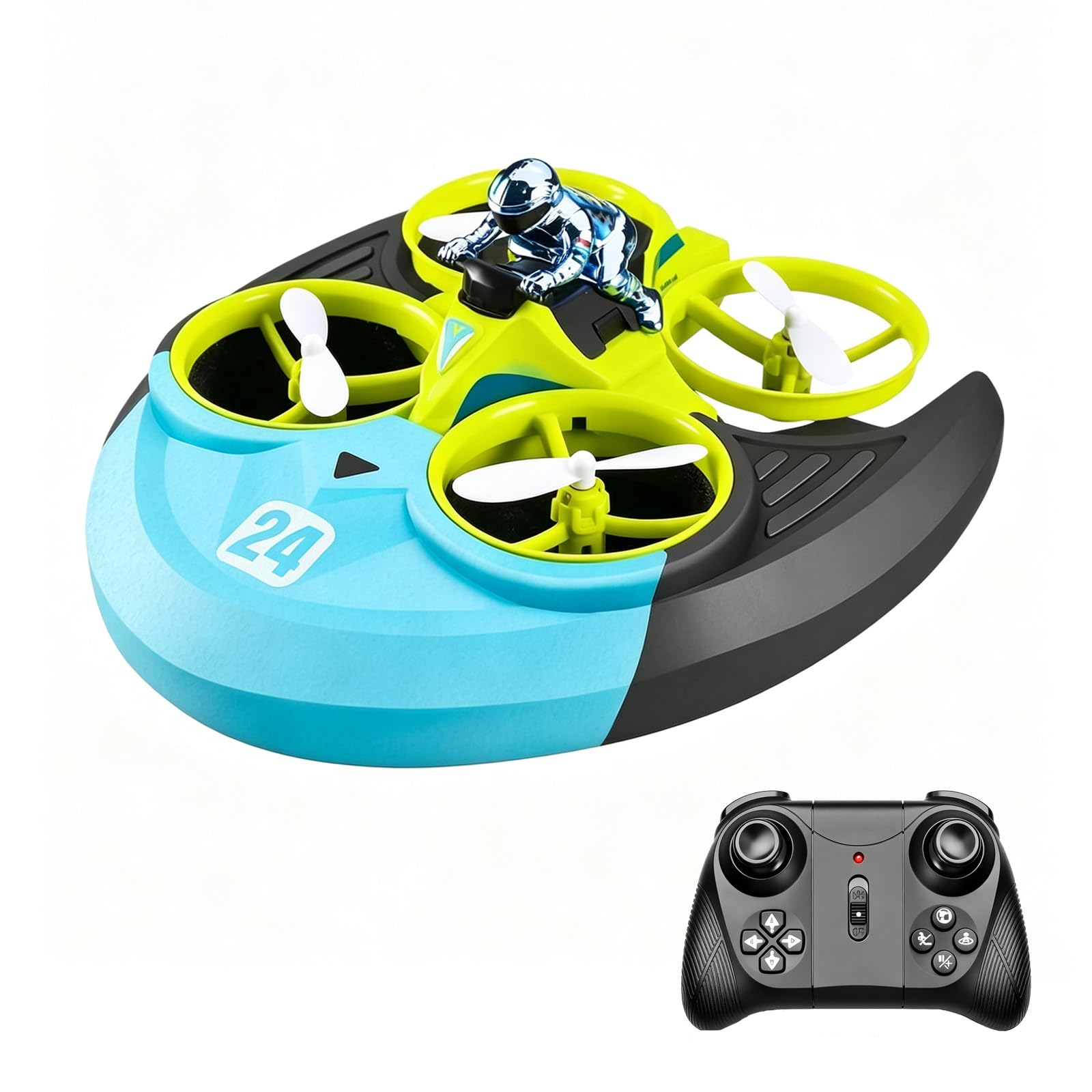 Drone RC 3 in 1 per Bambini, Hovercraft Remoto (Vert)