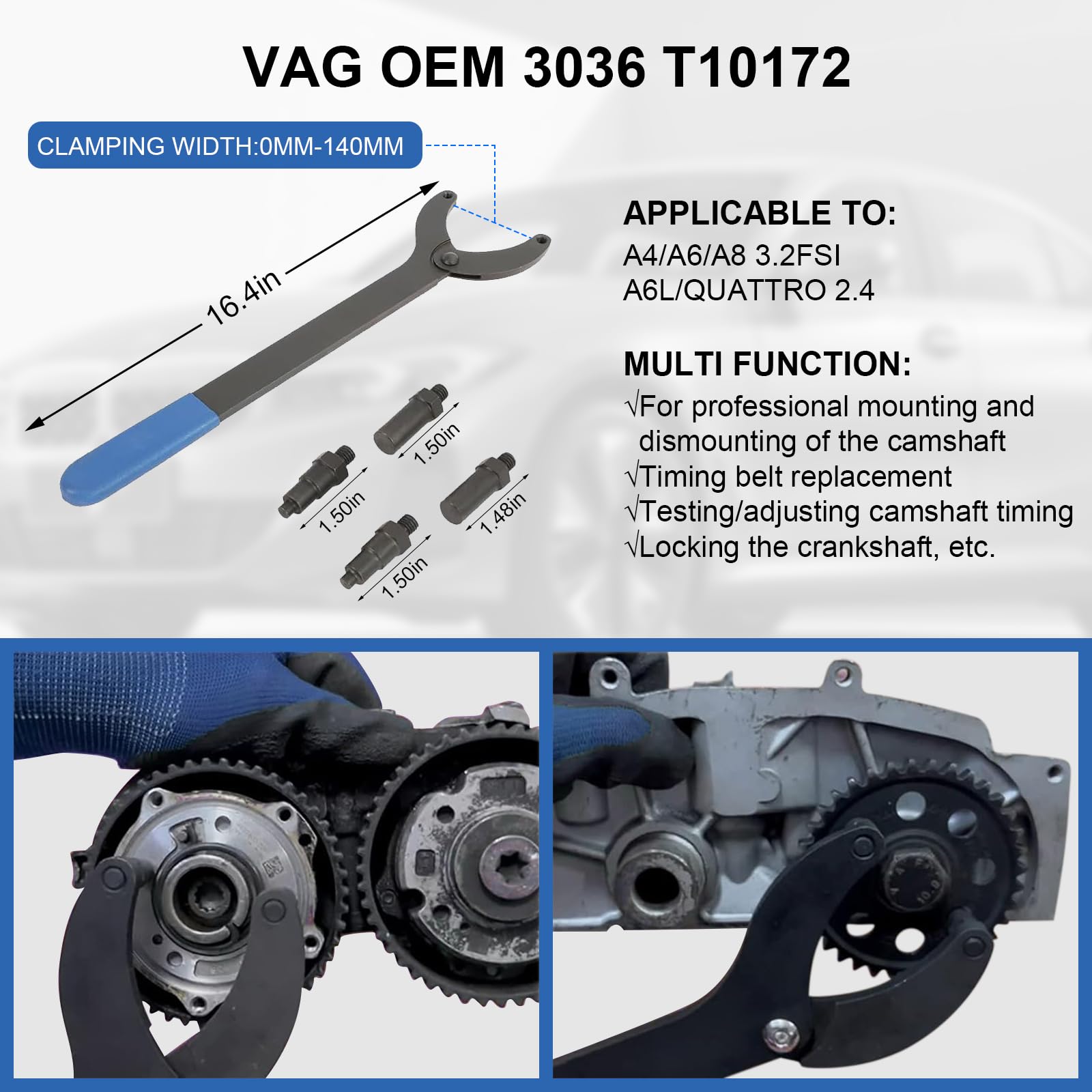 Attrezzo Riparazione Motore VAG Strumento Allineamento Alberi A Camme Per Motori VW Audi V6 - Attrezzo Professionale Per Cambio Cinghia Distribuzione Bloccaggio Albero Motore Pms - Foto 8