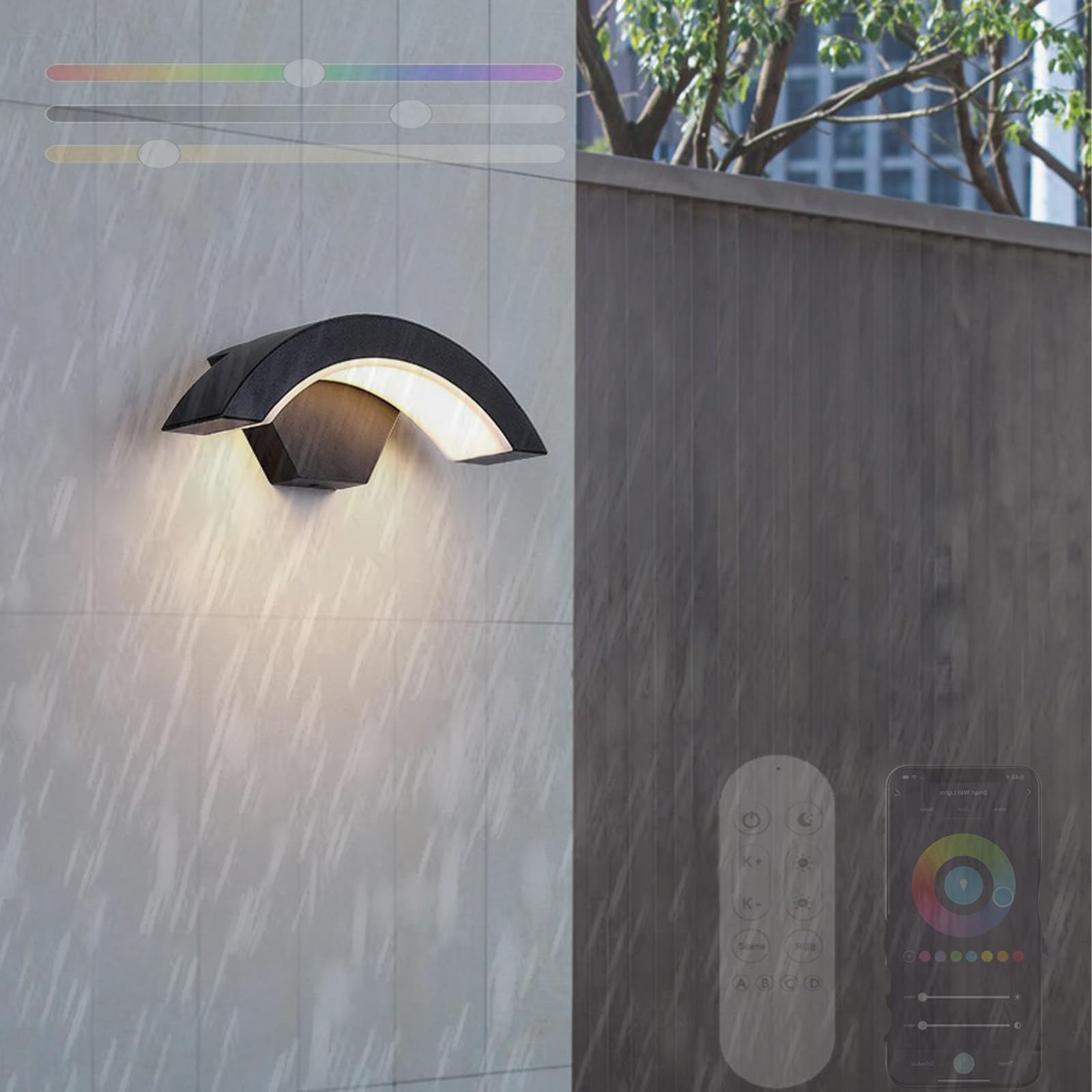 Appliques murales extérieures LED RGB pour sécuriser et embellir une entrée sombre IP65