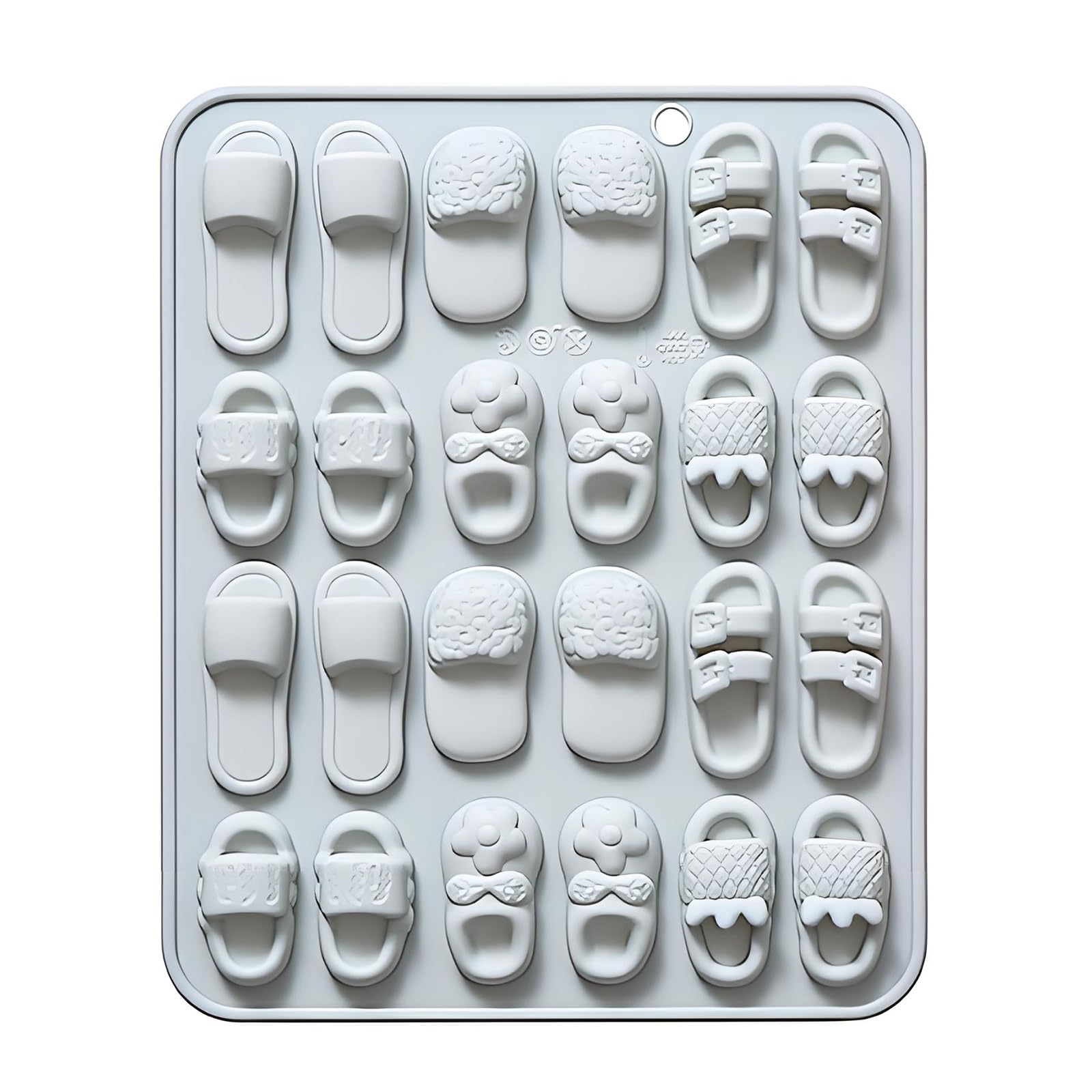 PANGBOER Sturdy Silicone Slipper with 24 Section in 6 Varied Designs Great for Baking Cavities Silicone Mold