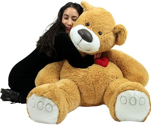 Miniatura 2 de Oso de peluche gigante de 57 pulgadas, suave y enorme animal, corazón en el pecho para expresar amor