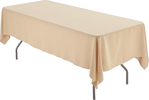 Zhen Linen Mantel rectangular de poliéster de 60 x 144 pulgadas (champán)