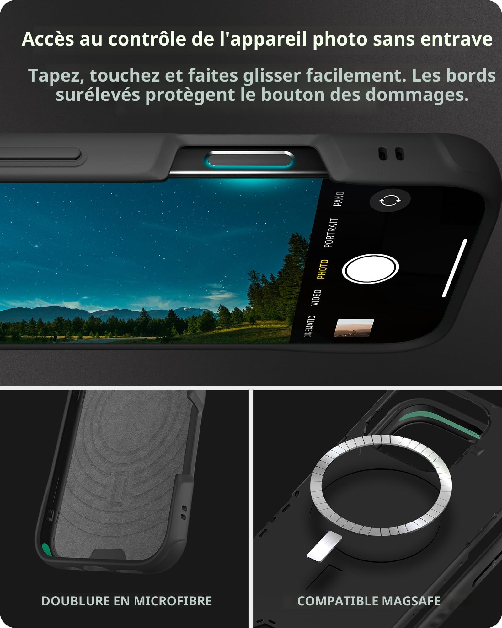 Mous pour iPhone 16 Pro Coque Compatible avec MagSafe - Limitless Fibre de Carbone - Antichoc