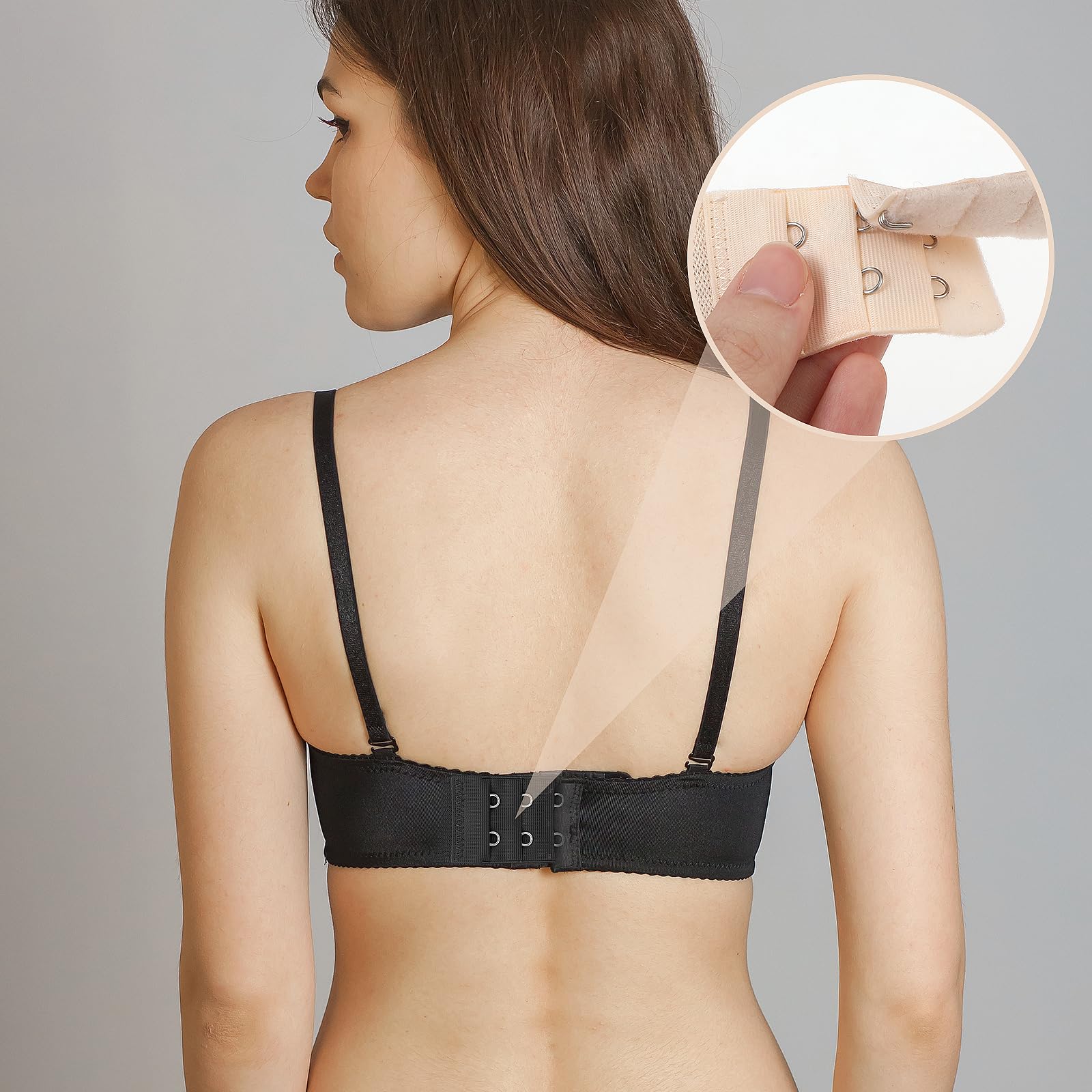 Ouligay 6 Stück Damen BH Verlängerung 2 Haken, BH Erweiterung 2 Haken, Stretch BH Verschluss Verlängerung, Bra Extender 2 Hook, Weich Elastische BH Verlängerungsgurt Schwangerschafts Zubehör