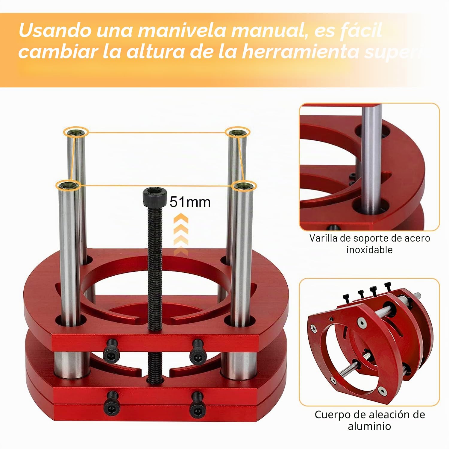 Mesa Fresadora para Madera Aluminio, Kit de Sistema de Elevación de Mesa Para Fresadora, Sujeción de 4 Mordazas, Router Table Lfit para Carpintería, Ranurado y Recorte, Cortar Espigas y Biselado