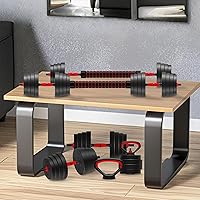 Vista 7 de Juego de mancuernas ajustables 4 en 1, utilizadas como mancuernas, pesas rusas, barra de empuje, equipo multifuncional de gimnasio en casa