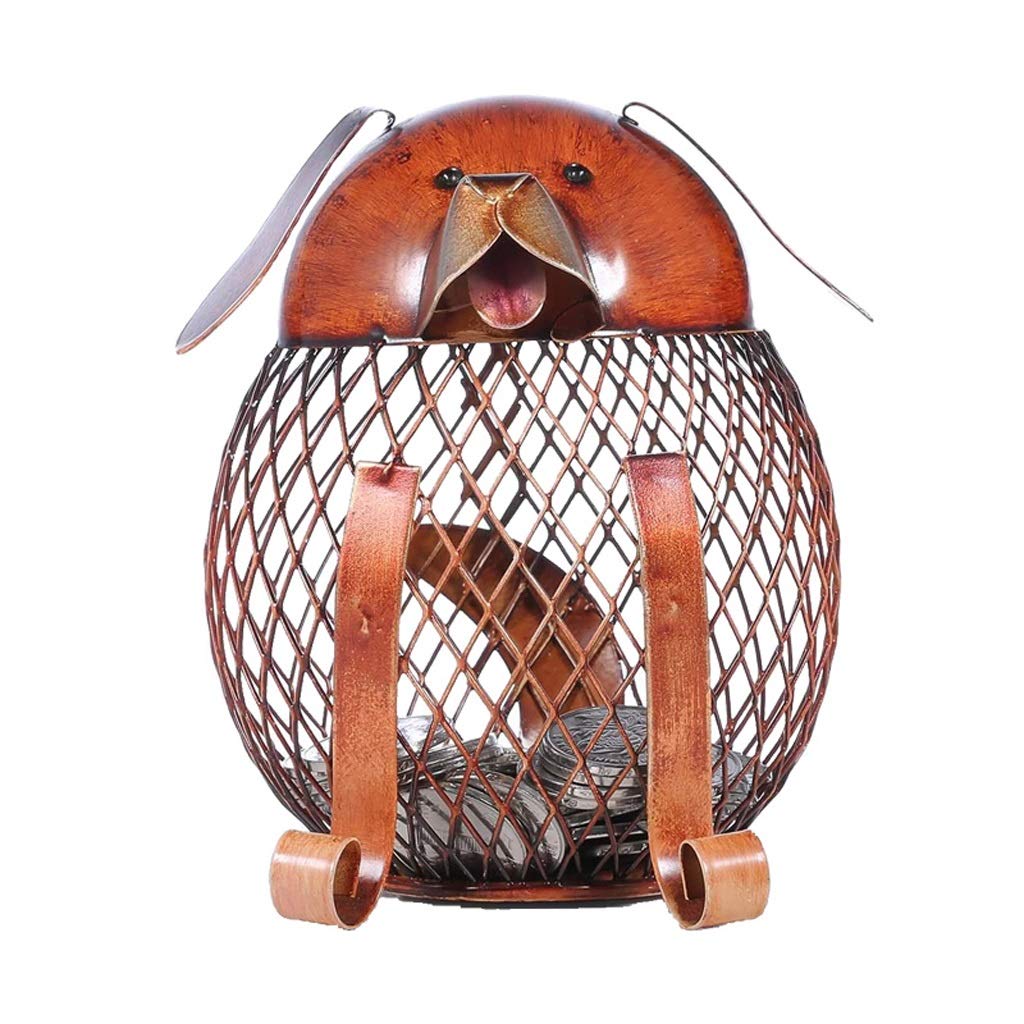 Money Box Puppy Metal Coin Piggy Bank Family Decoration Figurine Craft Kids Gift Kids' Banks