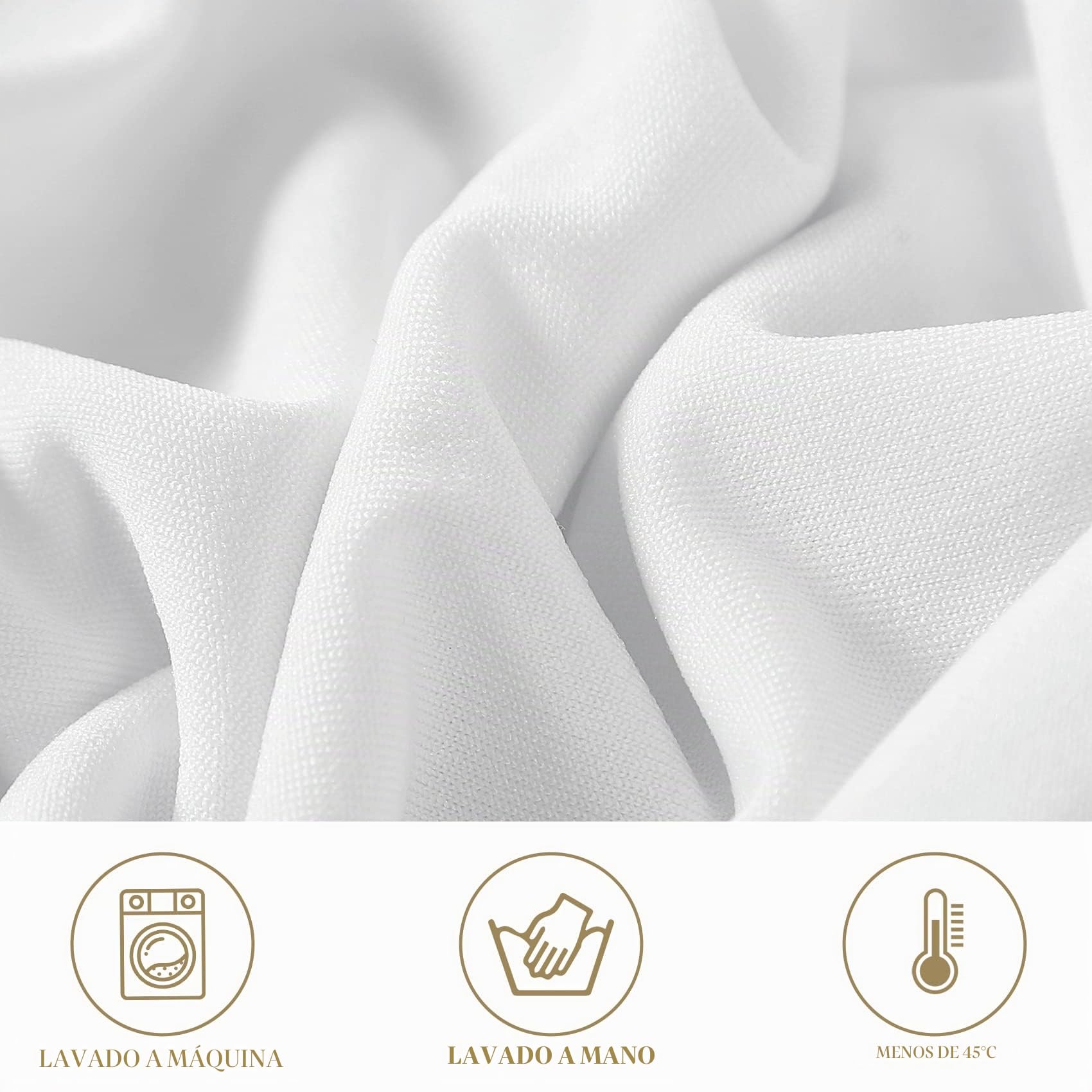 magalo Paquete de 12 Fundas Impermeables Plegables de Elastano Blanco para sillas, Fundas elásticas para Bodas, Fiestas, Banquetes de Comedor y Otros Eventos Especiales