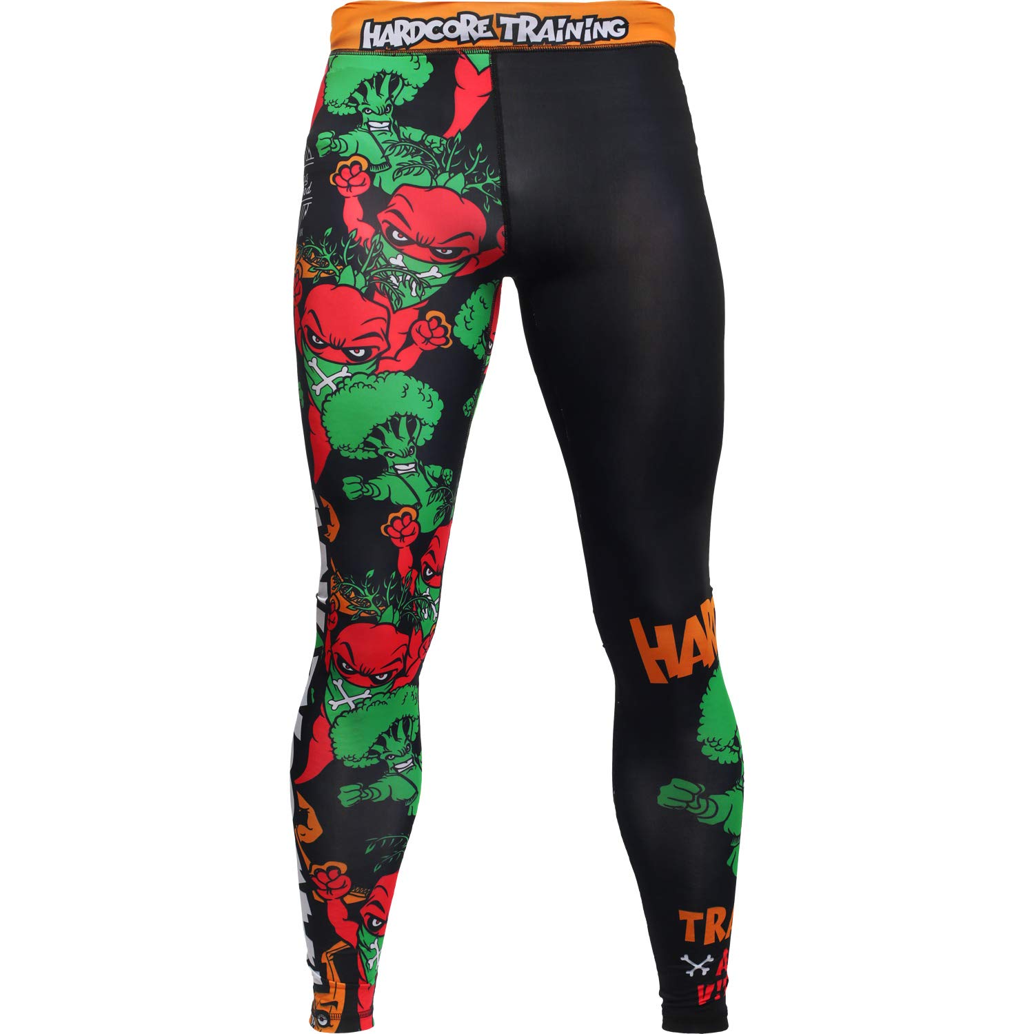 Hardcore Training Men's Compression Pants Spodnie Kompresyjne Leginsy Mężczyźni Bokx Running Muay Thai MMA No Gi BJJ Grappling (DE/NL/SE/PL, Alfa, M, Regularny, Regularny, Czarny Zielony)
