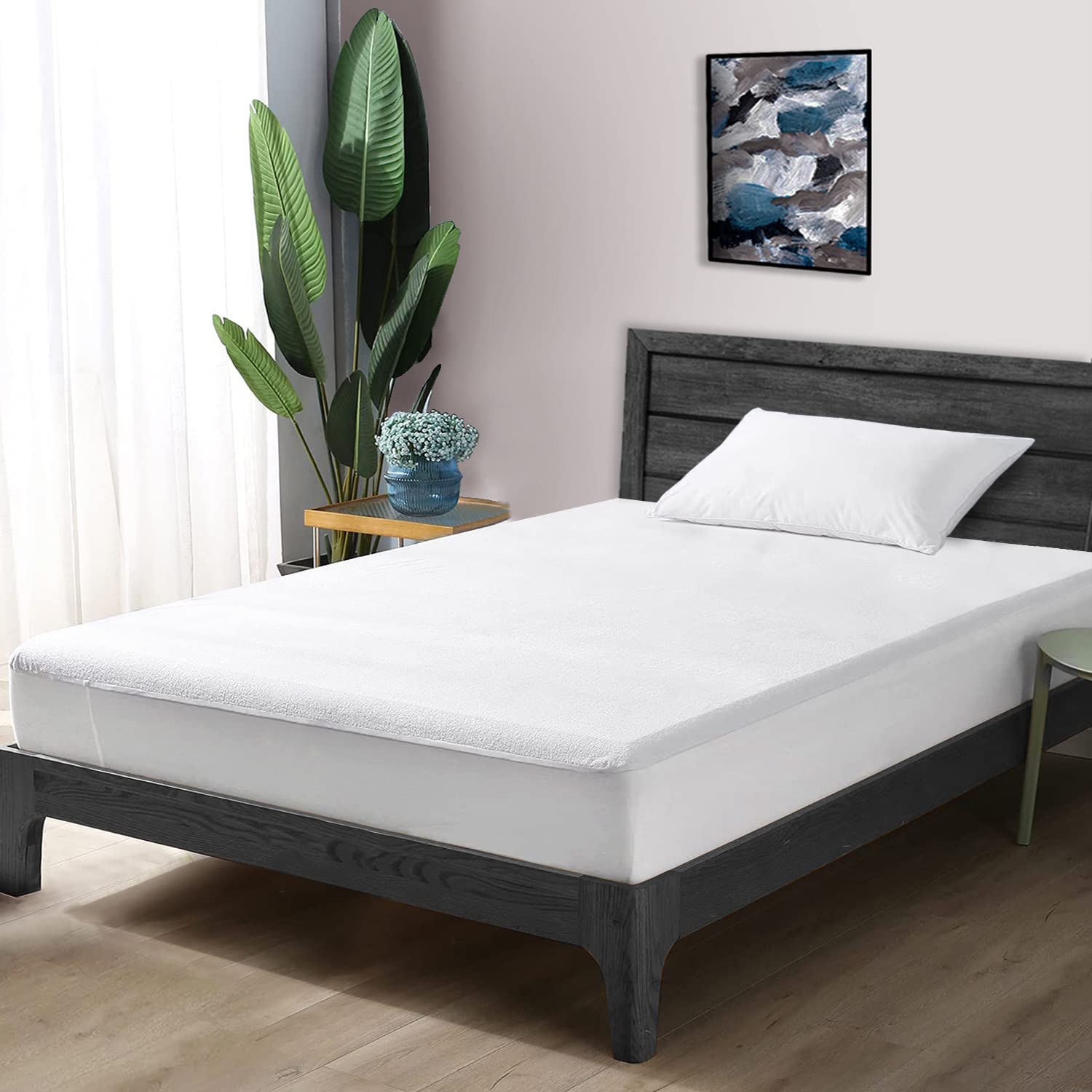 Divine Casa Premium Terry Cotton Waterproof Mattress Protector | Single Bed Size 36x72 | Ultimate Comfort-image-31
