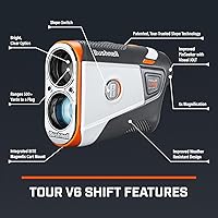 Vista 2 de Bushnell Golf Tour V6 Shift Laser Rangefinder with Slope Compensation, 1300-Yard Range, Flag Lock Vibration, Magnetic Cart Mount, 6X Magnification