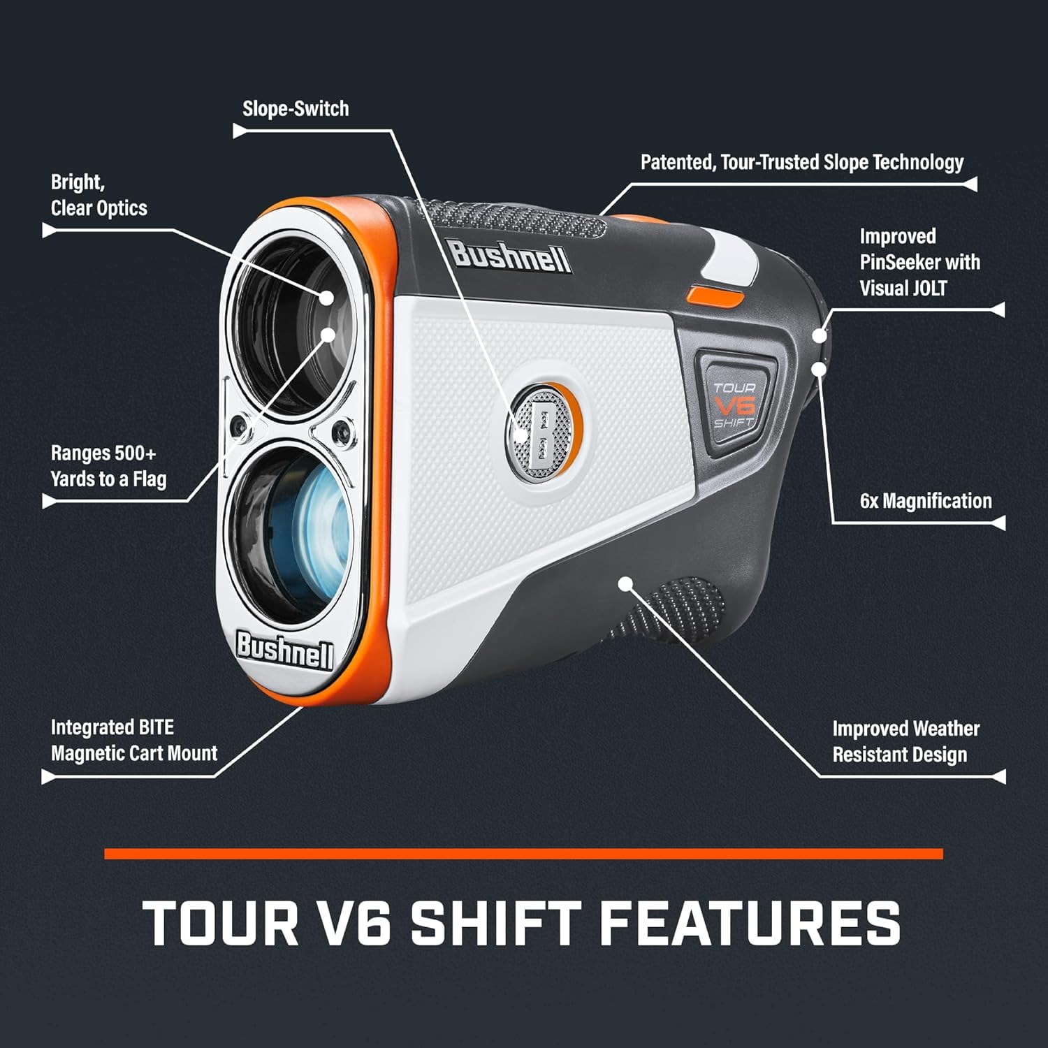 Amazon.co.jp: BUSHNELL GOLF Tour V6シフト、ホワイト/ブラック