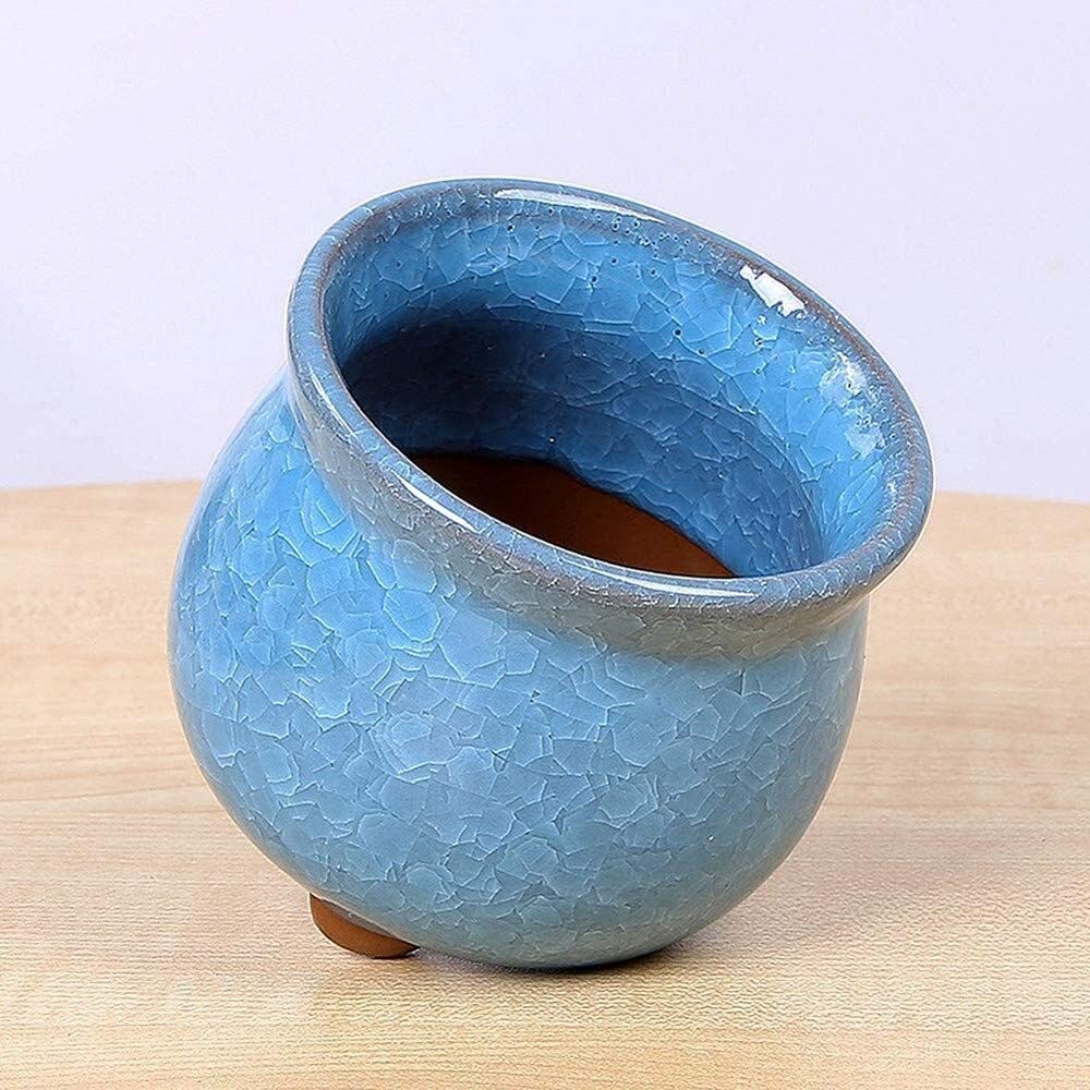 Doniczka na sukulenty ceramiczna kolorowa runo ceramiczna doniczka na kwiaty do wewnątrz roślina mała donica do roślin domowych doniczki ogrodowe na zewnątrz doniczki ogrodowe (kolor: ciemny + zielony)