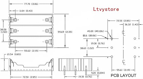 Miniatura 6 de Soporte para batería 18650, paquete de 5 3 ranuras x 3.7 V, caja de almacenamiento de batería de bricolaje, en paralelo caja de baterías de plástico