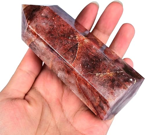 Miniatura 3 de AMOYSTONE Torres de Obelisco de Cristal Curativo Grandes Puntas de Cuarzo Hematoide Varita Decoración del Hogar Sanación Reiki 2.2-2.6 LBS