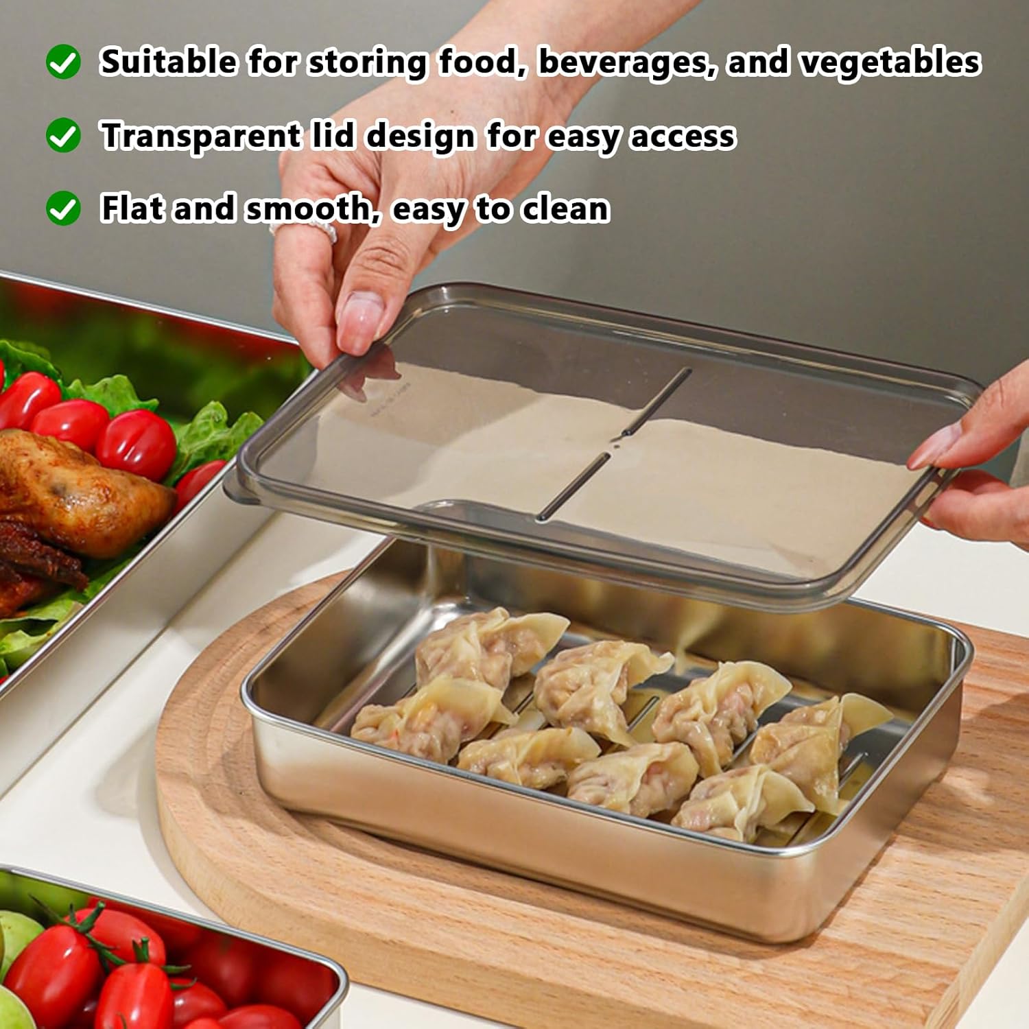 FAB4HOME 3 Pièces Récipients Alimentaires En Acier Inoxydable Avec