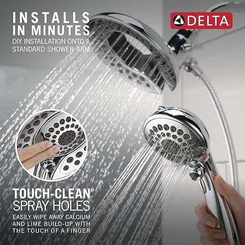 Miniatura 35 de Delta Grifo 5-Spray Touch-Clean In2ition 2-en-1 Cabezal de ducha de mano dual con manguera, bronce veneciano 58569-RB-PK Bronce