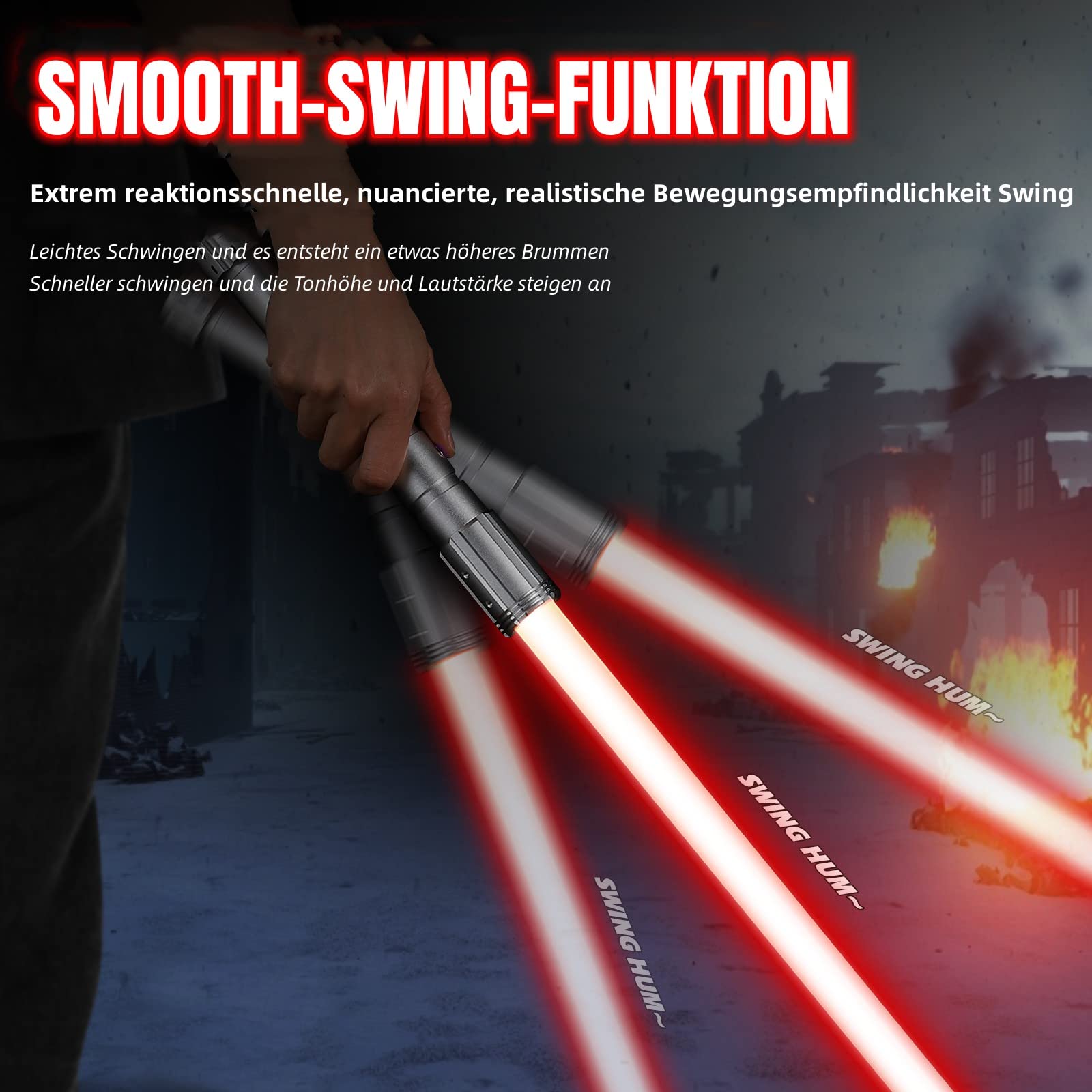 X-TREXSABER Lichtschwert mit Bewegungskontrolle, Glatter Schwung 12 RGB Farben und 16 Sound Fonts Lightsaber, Griff Schwere Duell laserschwert für Erwachsene Tag der Kinder Cosplay