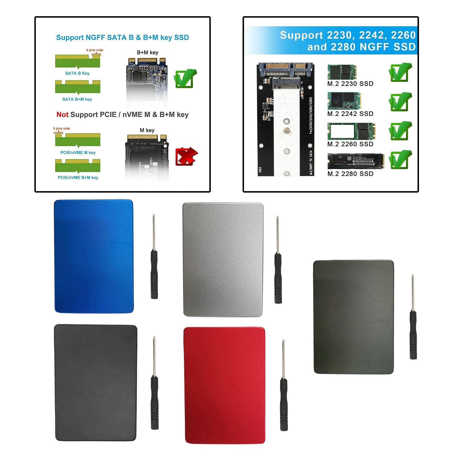 enakshi® m.2 ssd to 2.5 inch sata 3.0 case adapter external ssd reader red|computers/tablets & networking | drives, storage & blank media | drive enclosures & docks