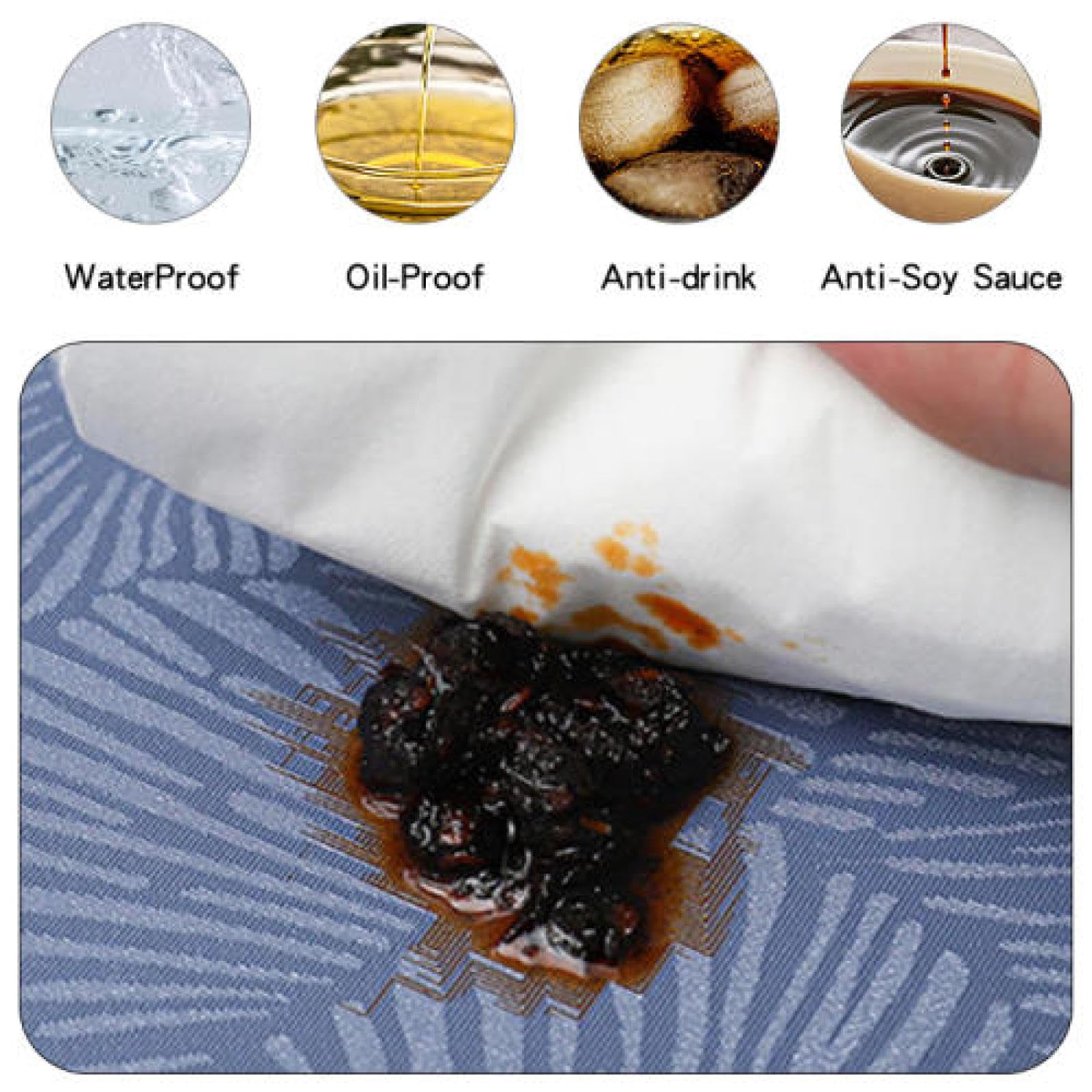 Tischtuch Tischdecken Wasserabweisend Lotuseffekt Verbrühungshemmende Pu Abwaschbar Tischwäsche Eckig Kaffee B 120 × 120cm