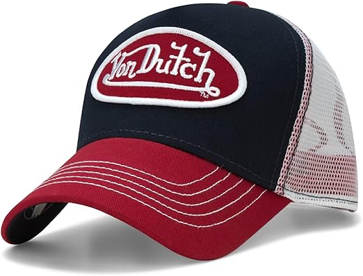 Von Dutch Unisex Trucker Hat - Curved Bill Mesh Back Retro Classic Adjustable Snapback Baseball Cap for Men and Women