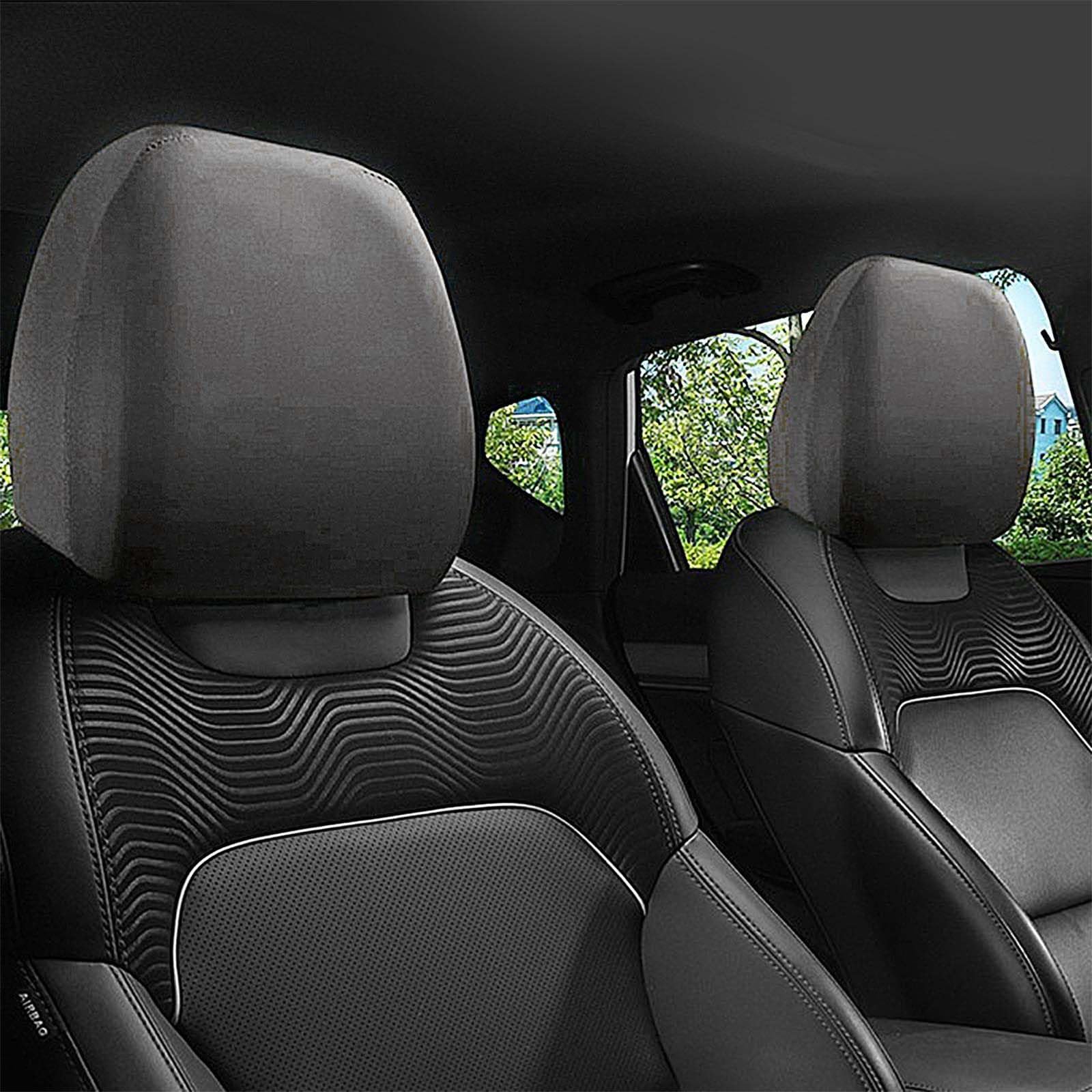 TRQCHIPS for VW ID.7 (ID7) Tourer/Kombi 2023-2025 Car Headrest Covers 2 Pack, Head Rest Protectors with Elastic Band, Split Headrest Sleeves for Car Seats,B