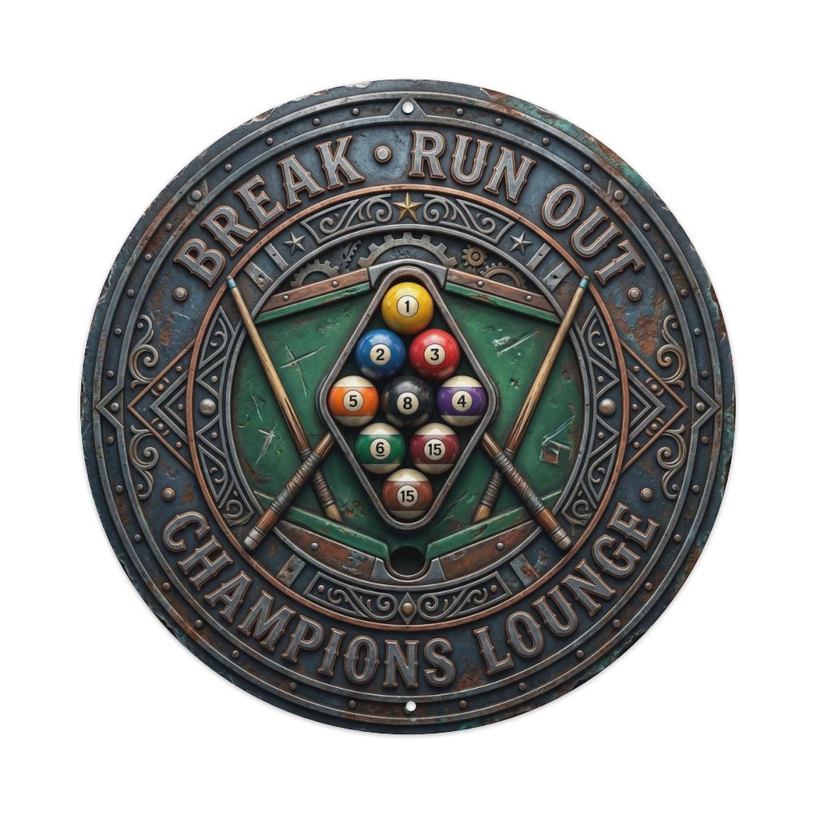 Cwbufd Vintage Style Break Run Out Champions Lounge Vintage Metal Tin Sign Plaque Wall Decor For Cafe, Club Bar, Office, Garden Metal Poster 8X8inch