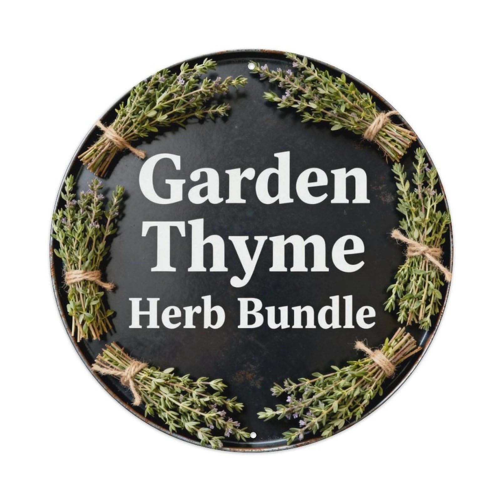Garden Thyme Herb Bundle Metal Tin Sign Plaque