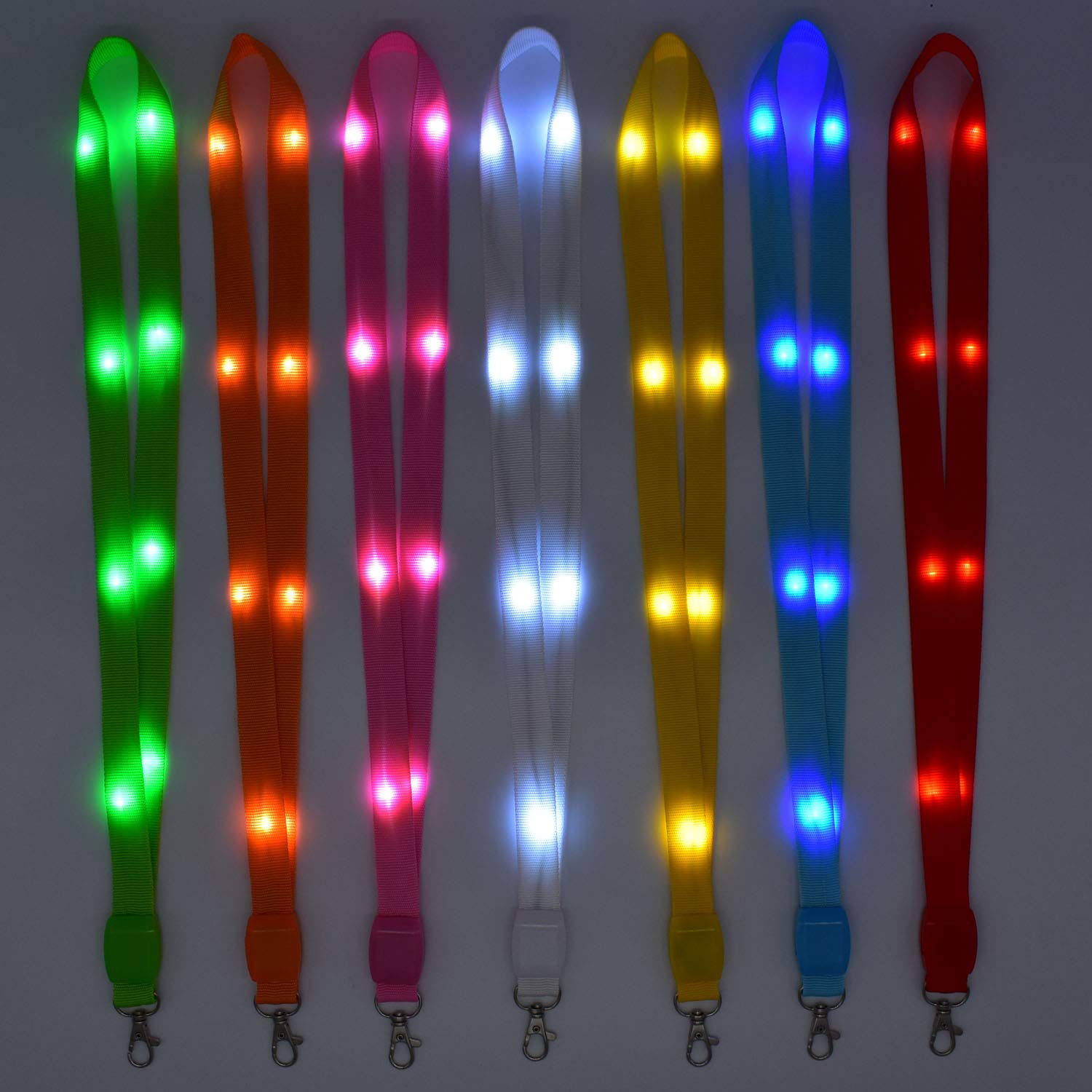 ANYTINUS LED Carnival Cruise Lanyard Light Up Flashing Neon Necklace with ID Badge Key Card Holder Heavy Duty VIP Bright Cool Neck Lanyards for Women Men Kids Disney Disneyland Cruise Gifts