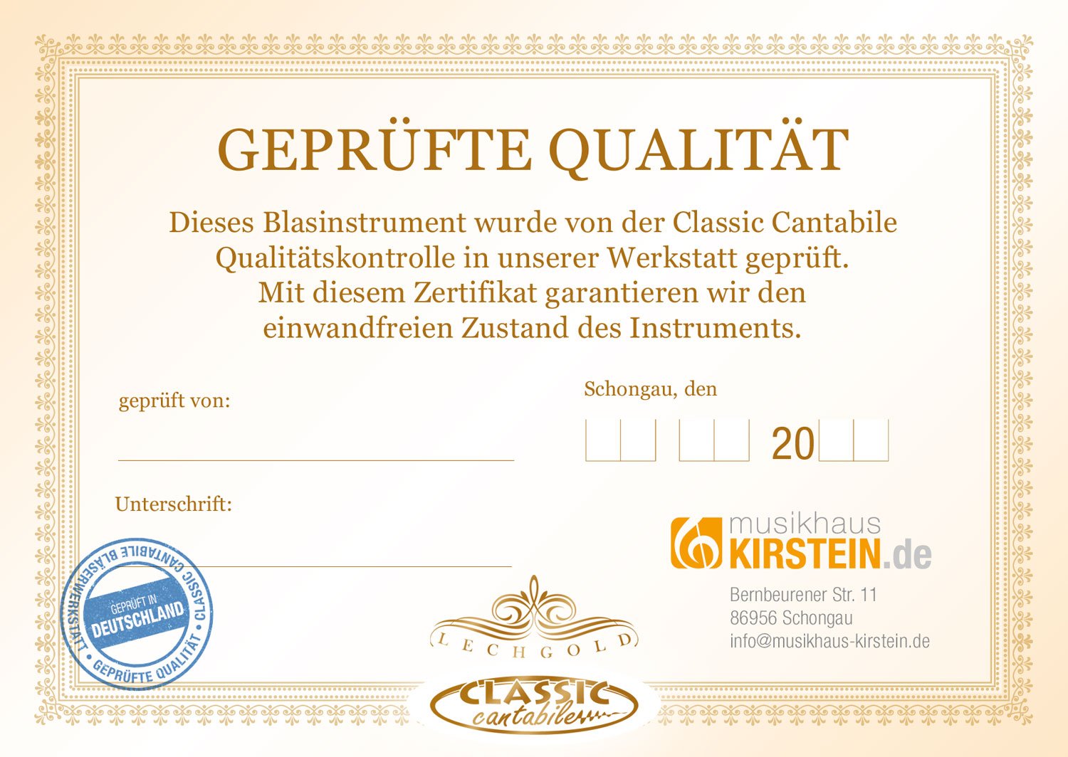 Classic Cantabile TH-38 Tenorhorn (Bb-Stimmung, Korpus: Messing, Neusilber-Außenzüge, Goldmessing-Mundrohr, 3 Messing-Drehventile)