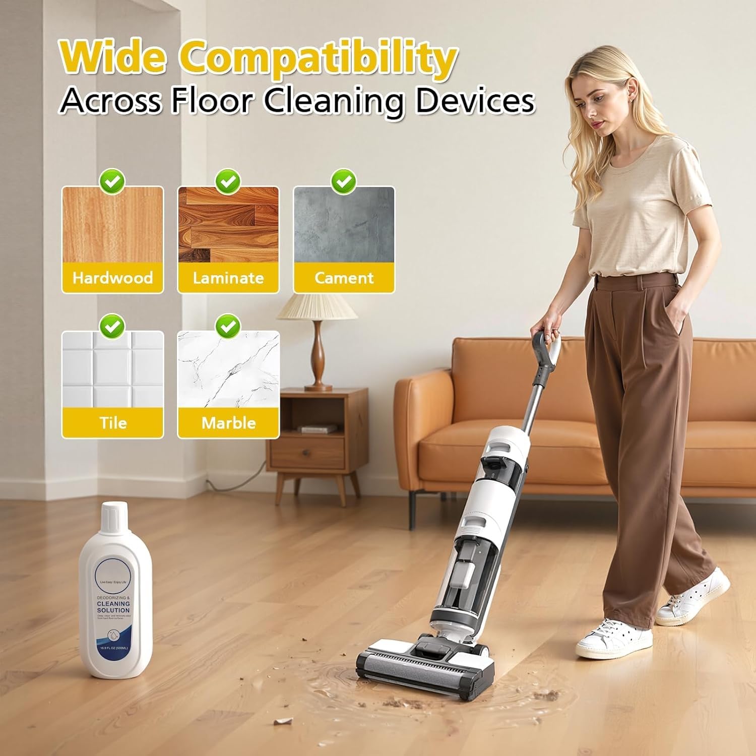 Solución Limpiadora para Suelos Compatible con Tineco, 3 x 500 ml, Cítricos y Lavanda/Lavanda/Fragancia Fresca, Secado Rápido y Sin Rayas para iFLOOR y FLOOR ONE