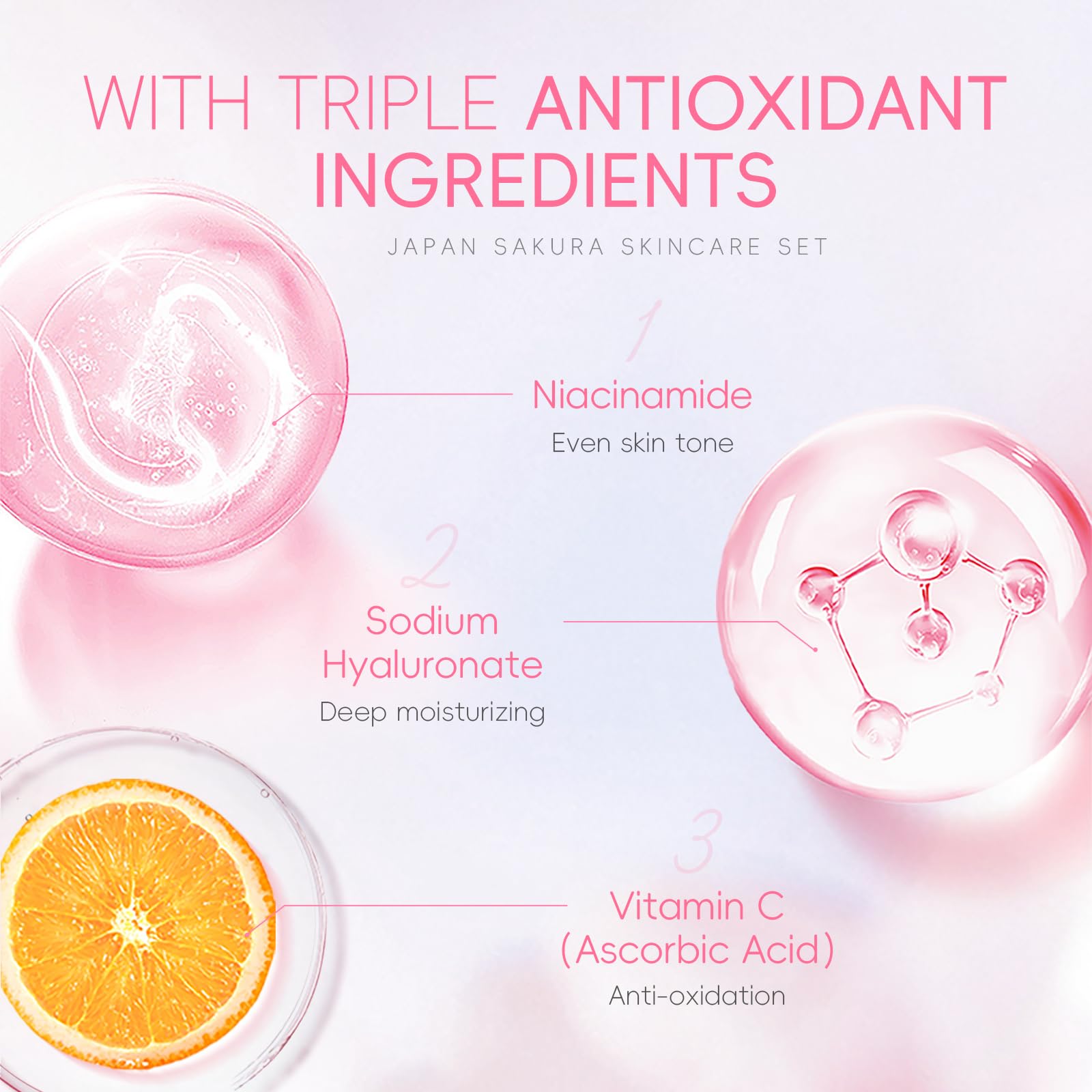 8PCS Sakura Skin Care Sets & Kits, Skincare Set for Teenagers Girls Teenage Girls Gifts, Cleanser, Serum, Eye Cream - Image 4
