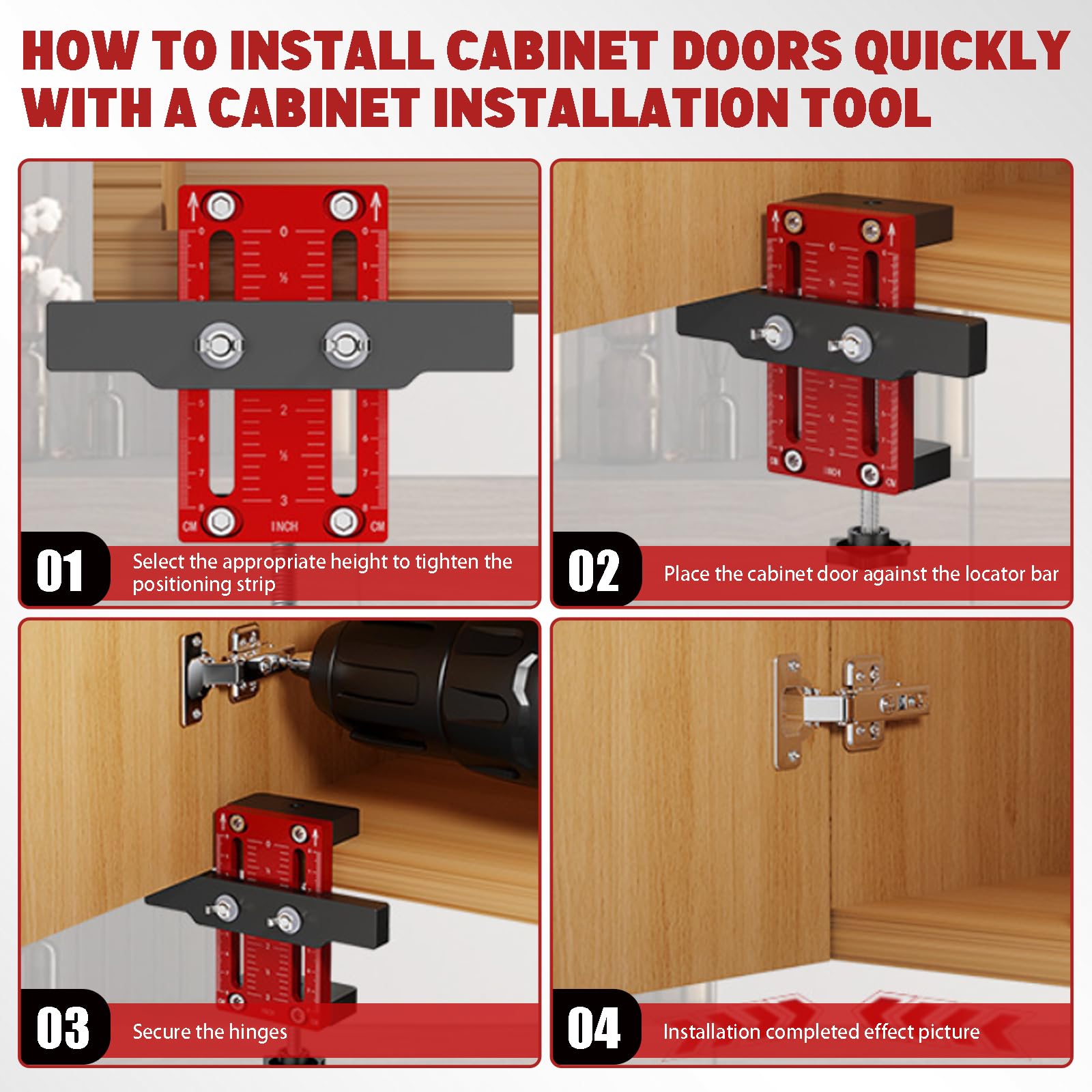 Cabinet Door Installation Positioner, Aluminum Alloy Cabinet Door Mounting Jig - Image 3
