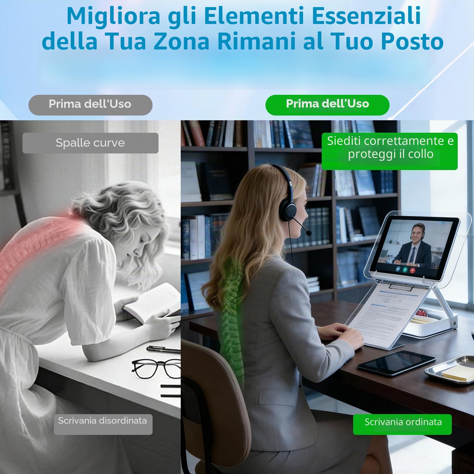 Leggio per Libri con Base Girevole a 360°, Pieghevole Supporto Tablet Supporto Libri per Lettura, con Scatola di Immagazzinaggio, Perfetto per Libri, Cuochi, Spartito, Tablet