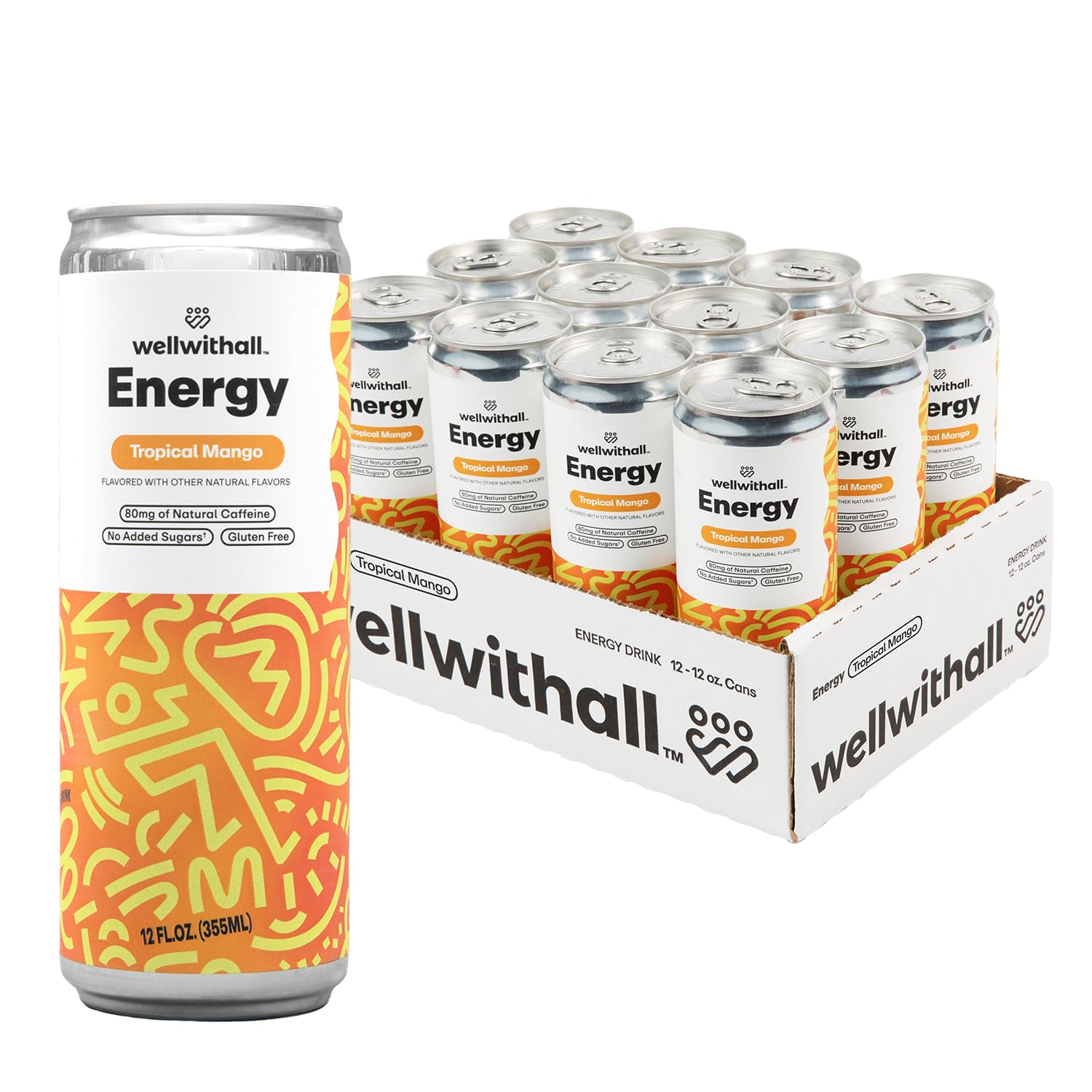 Amazon.com : WellWithAll Tropical Mango Energy Drink – Caffeine