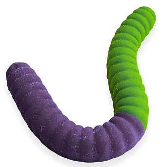 Sour Giant Gummy Worm - Large 2 Pound Gummy Candy with Big Tangy Flavor from GGB Candies Grape/Sour Apple