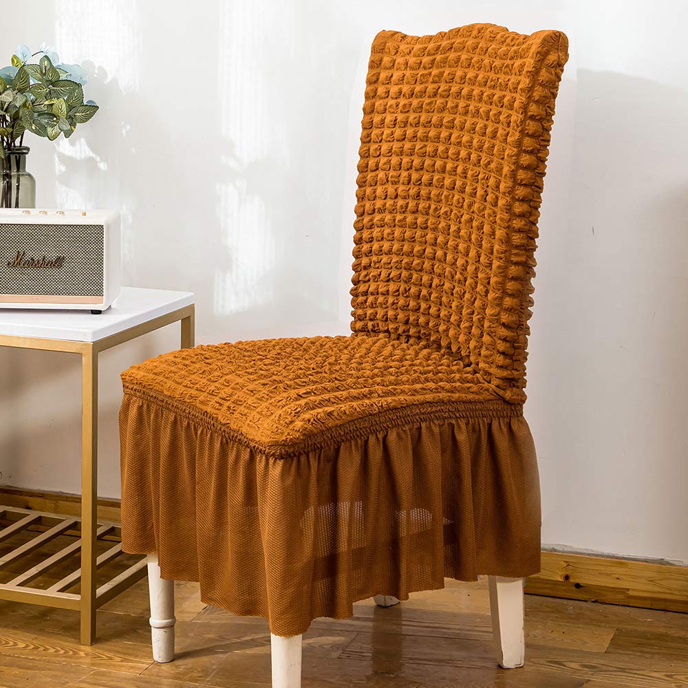 Housses de chaise haut dossier en sergé élégant lot de 2 pièces