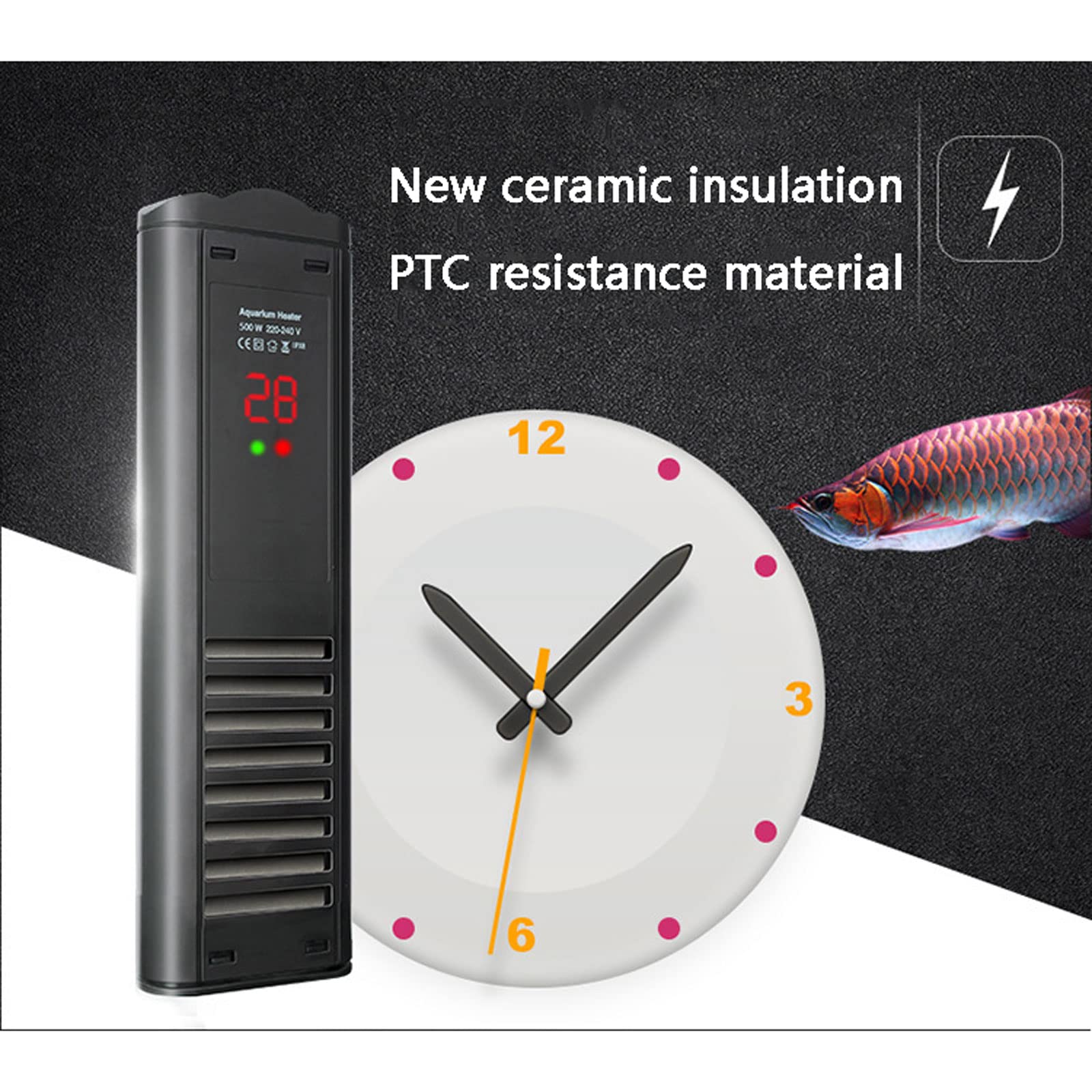 Calentador Automático Acuario Calentador Prueba Explosiones PTC Temperatura Constante Calefacción,1200W