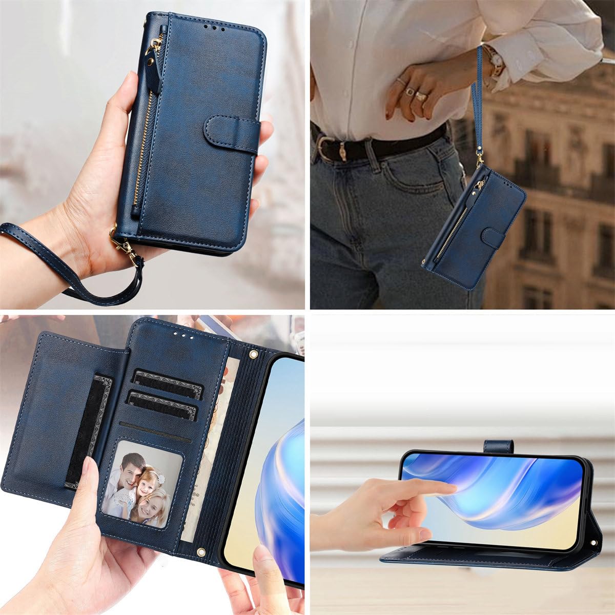 MOJIA Custodia Flip per Motorola Edge 70, Cover Portafoglio in