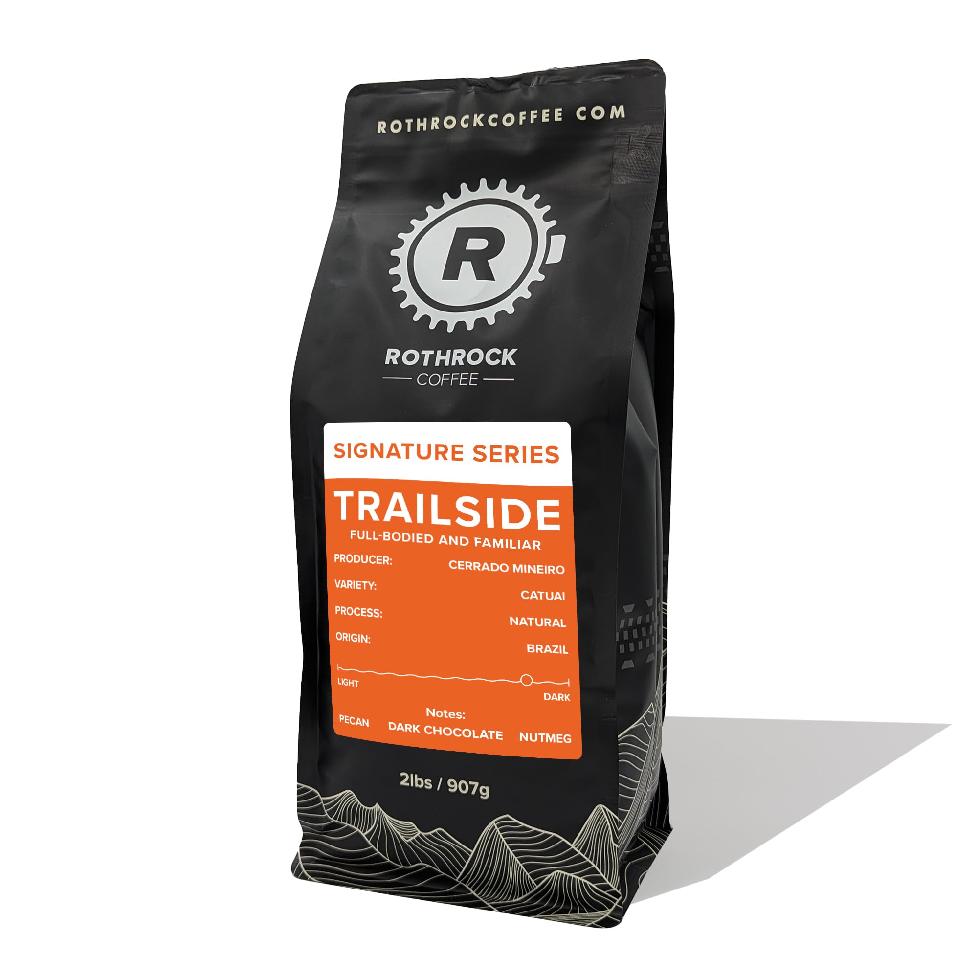 Rothrock Coffee - Trailside - Dark Roast - Whole Bean Coffee - For Espresso, Drip Brew, French Press & More - Full-Bodied & Smooth - Rich Chocolate &